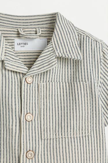 Striped denim resort shirt — BLUE TONES 3