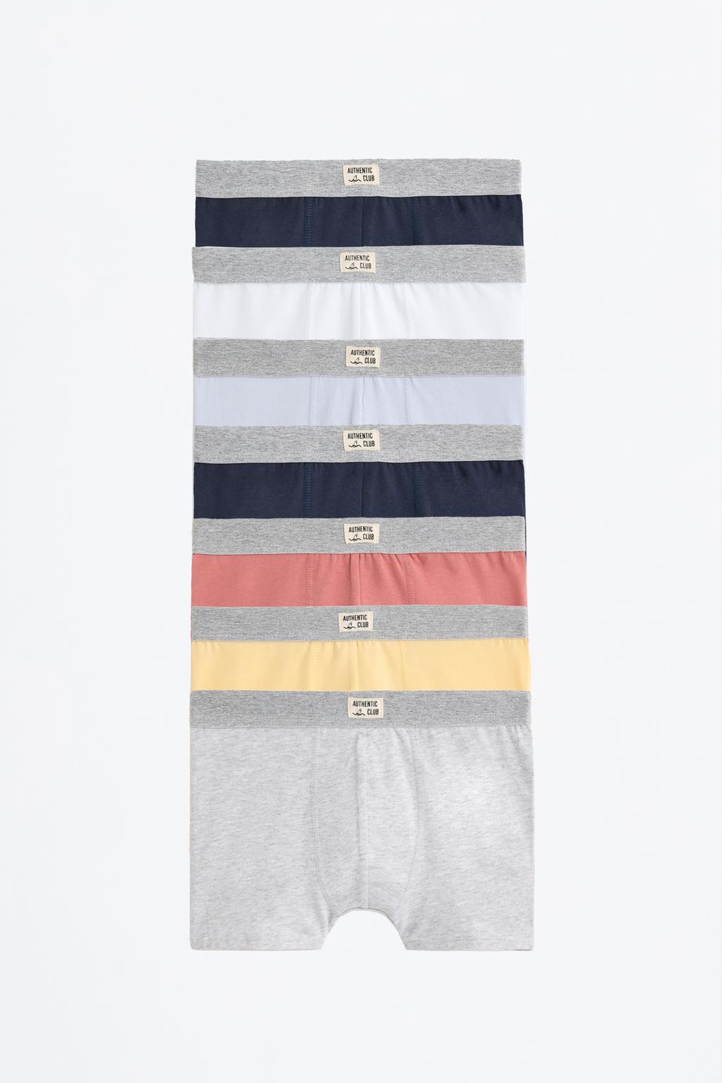Pack 7 boxers justos lisos