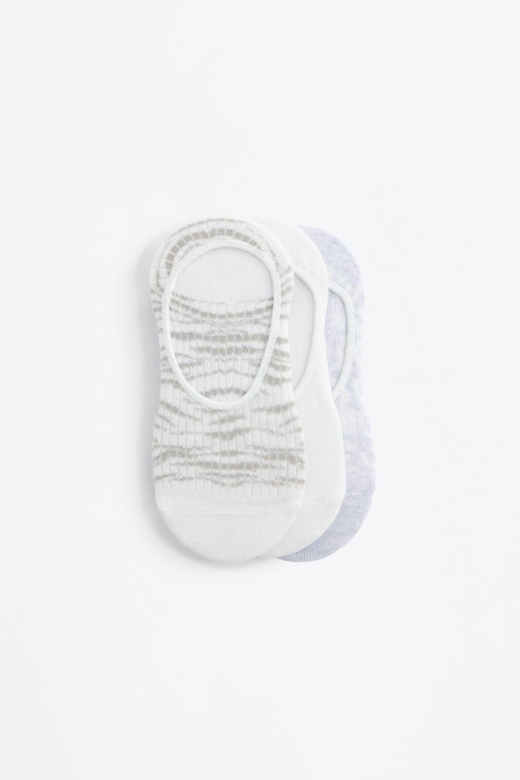 3-pack of animal print no-show socks