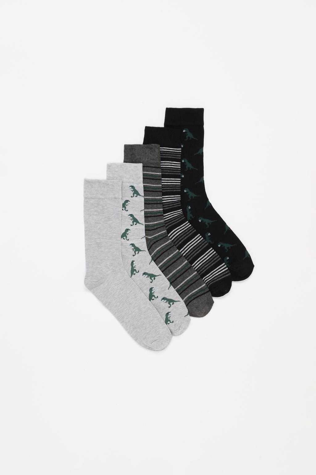 5-pack of contrast long socks.