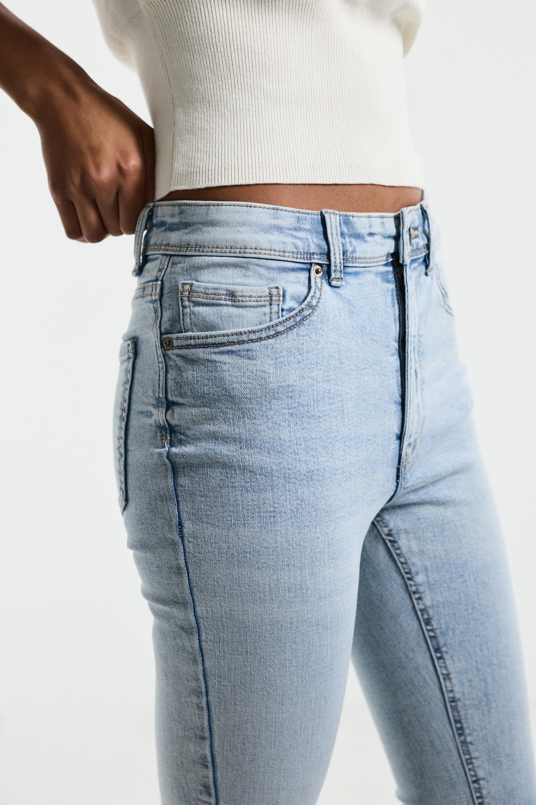 Super high-waist jeans — DARK TURQUOISE