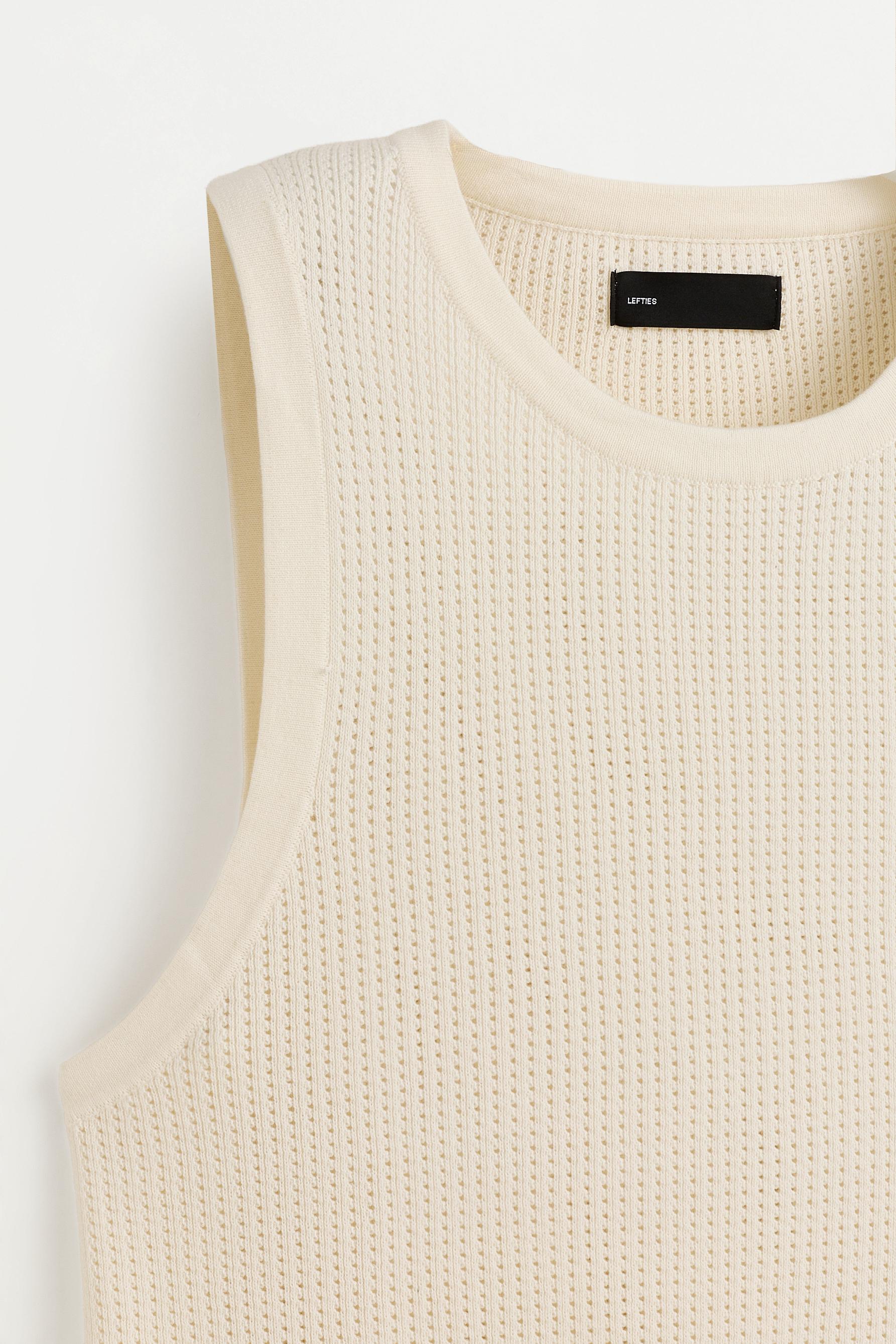 Cutwork strappy T-shirt — OFF WHITE