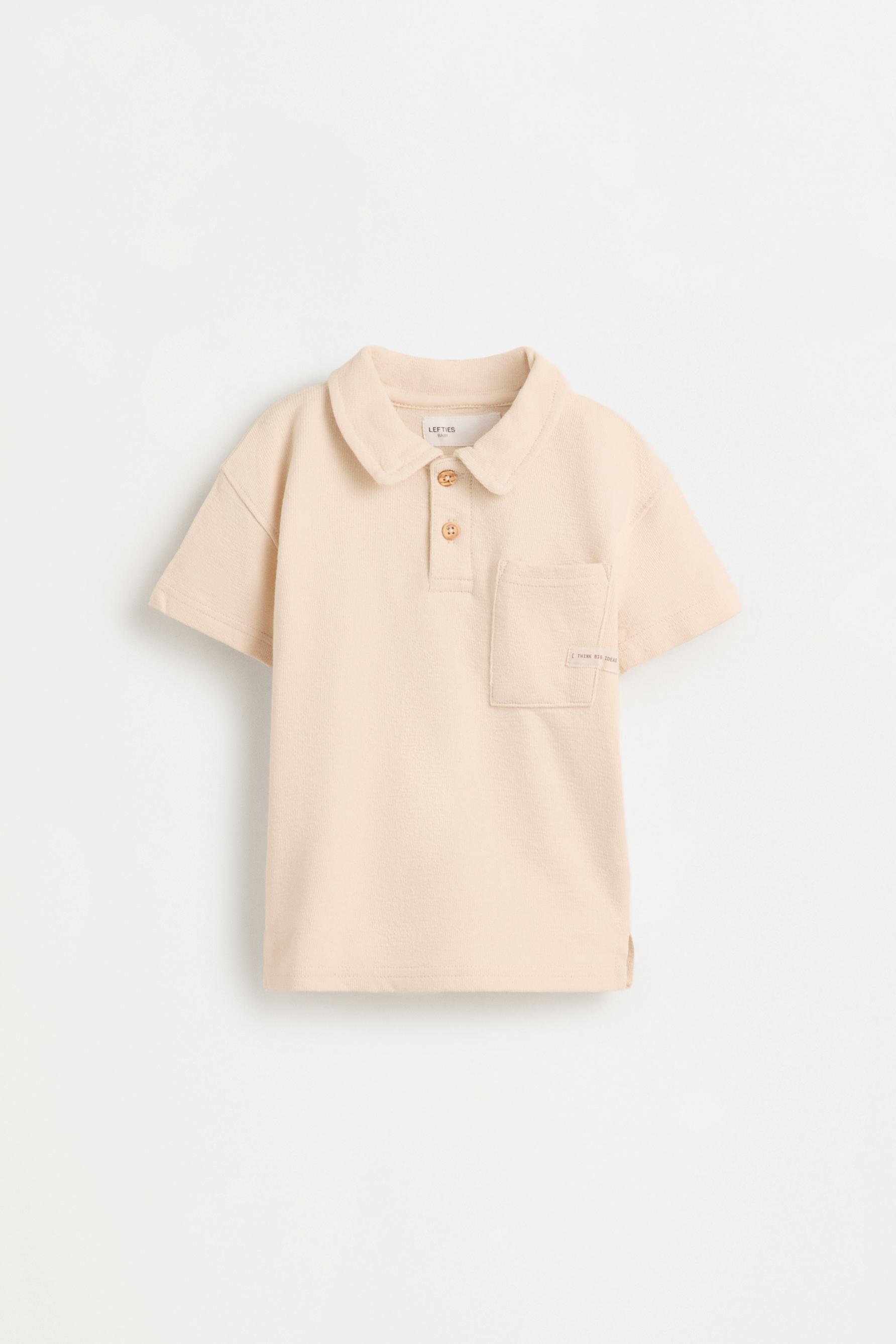 Rustic polo shirt and Bermuda shorts set — ECRU (alternate view)
