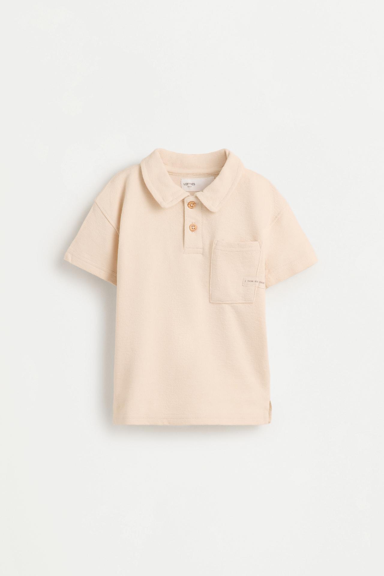 Rustic polo shirt and Bermuda shorts set — ECRU