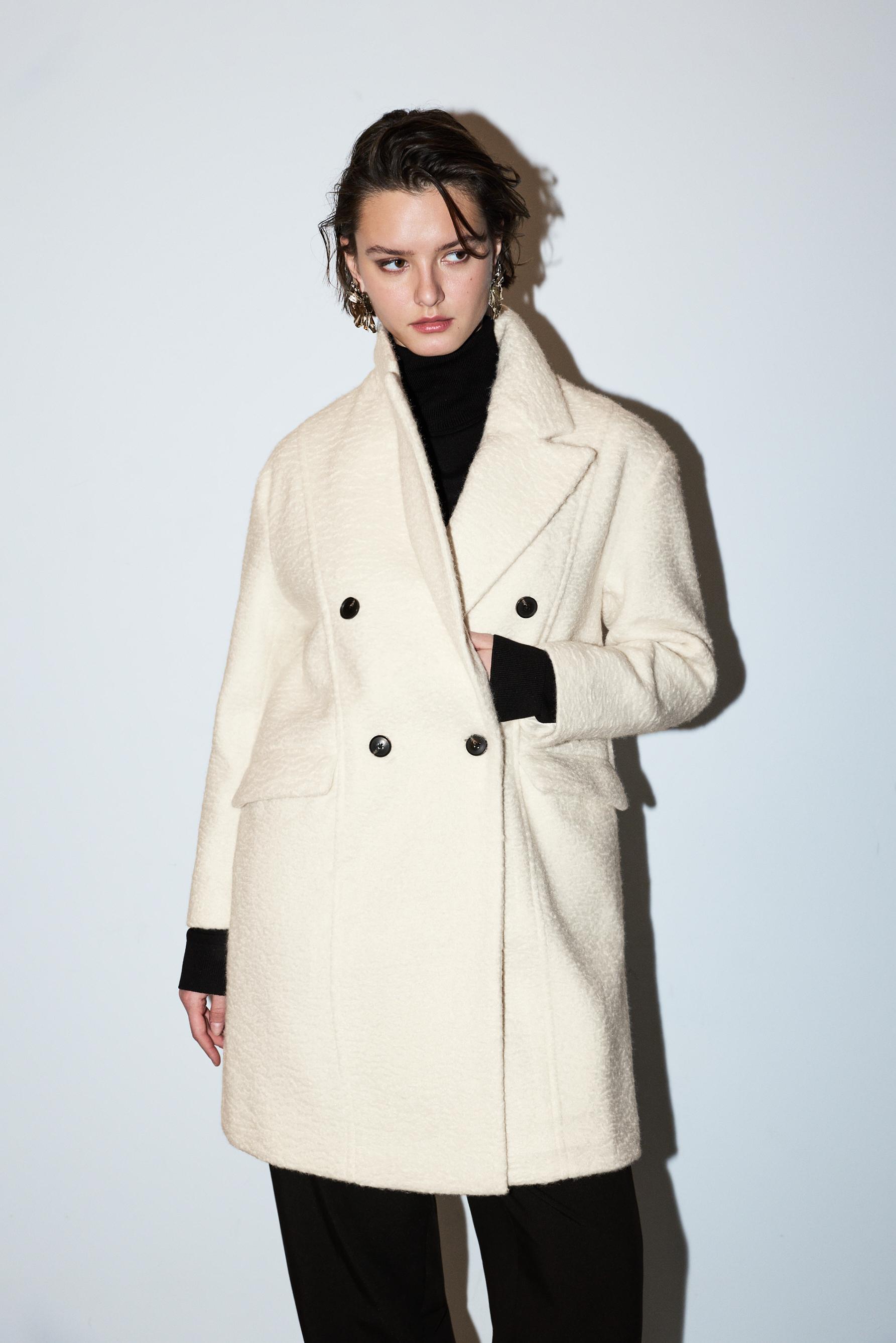 Abrigo cruzado bouclé