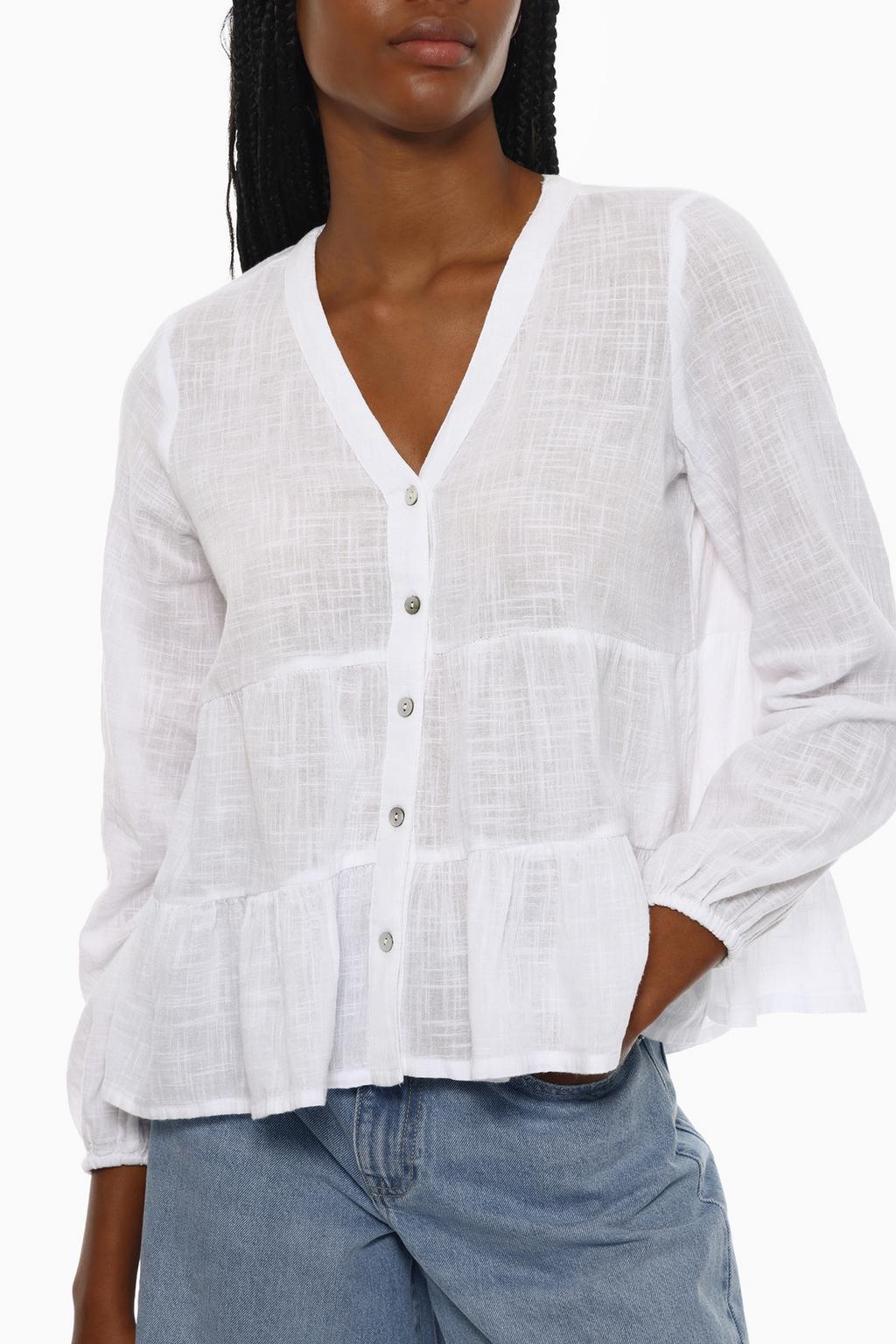 Rustic panelled blouse