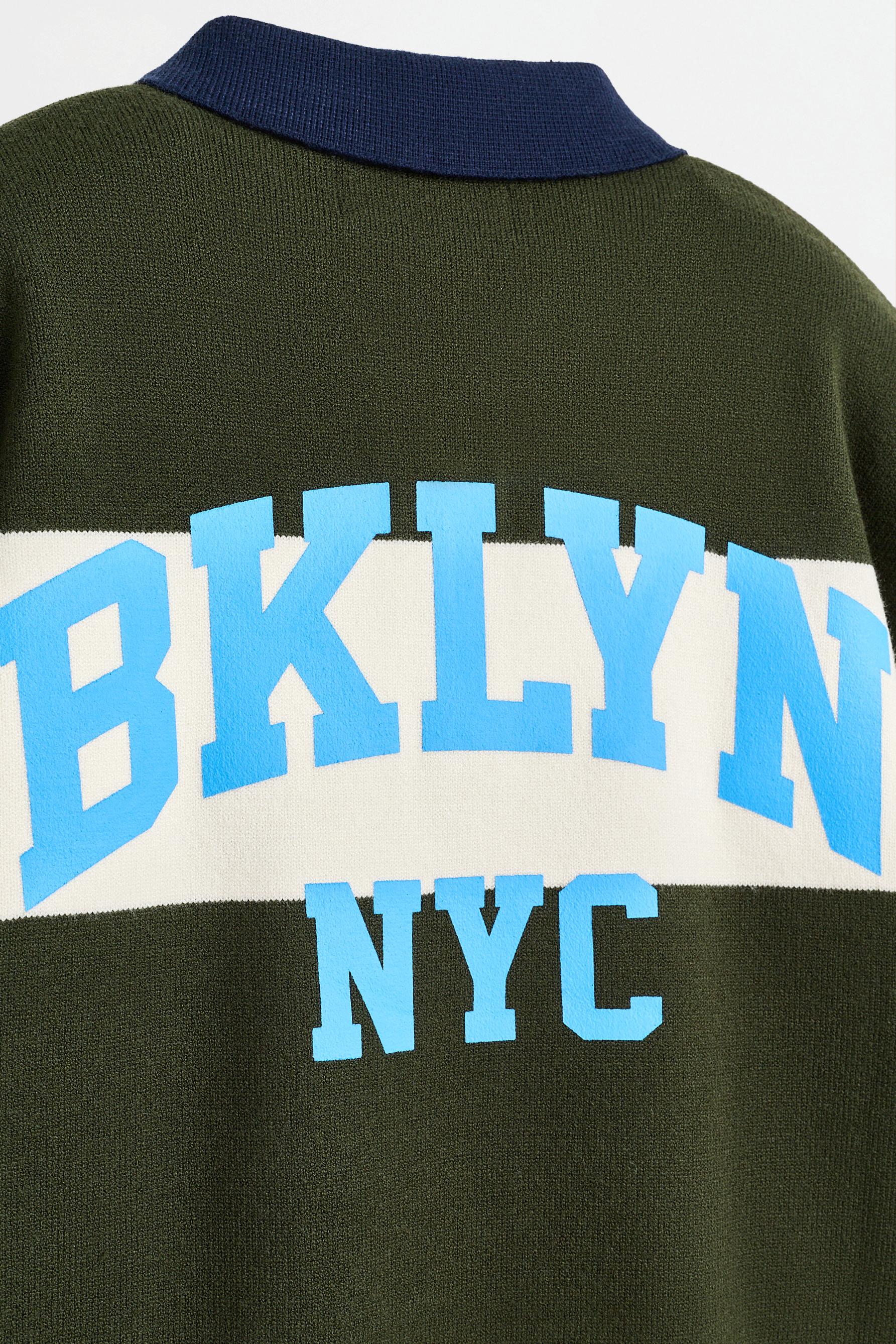 Striped knit polo shirt — GREEN