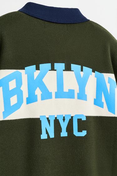 Striped knit polo shirt — GREEN 4