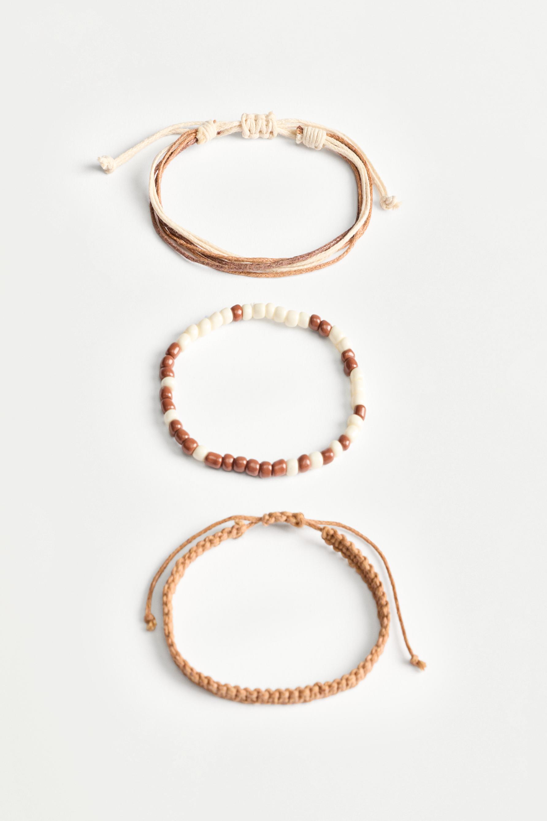 Assorted bracelets (3-pack) — BROWN