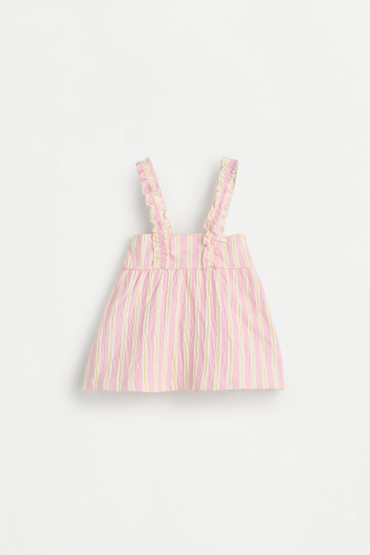 Gingham crepe top and shorts co-ord — PINK