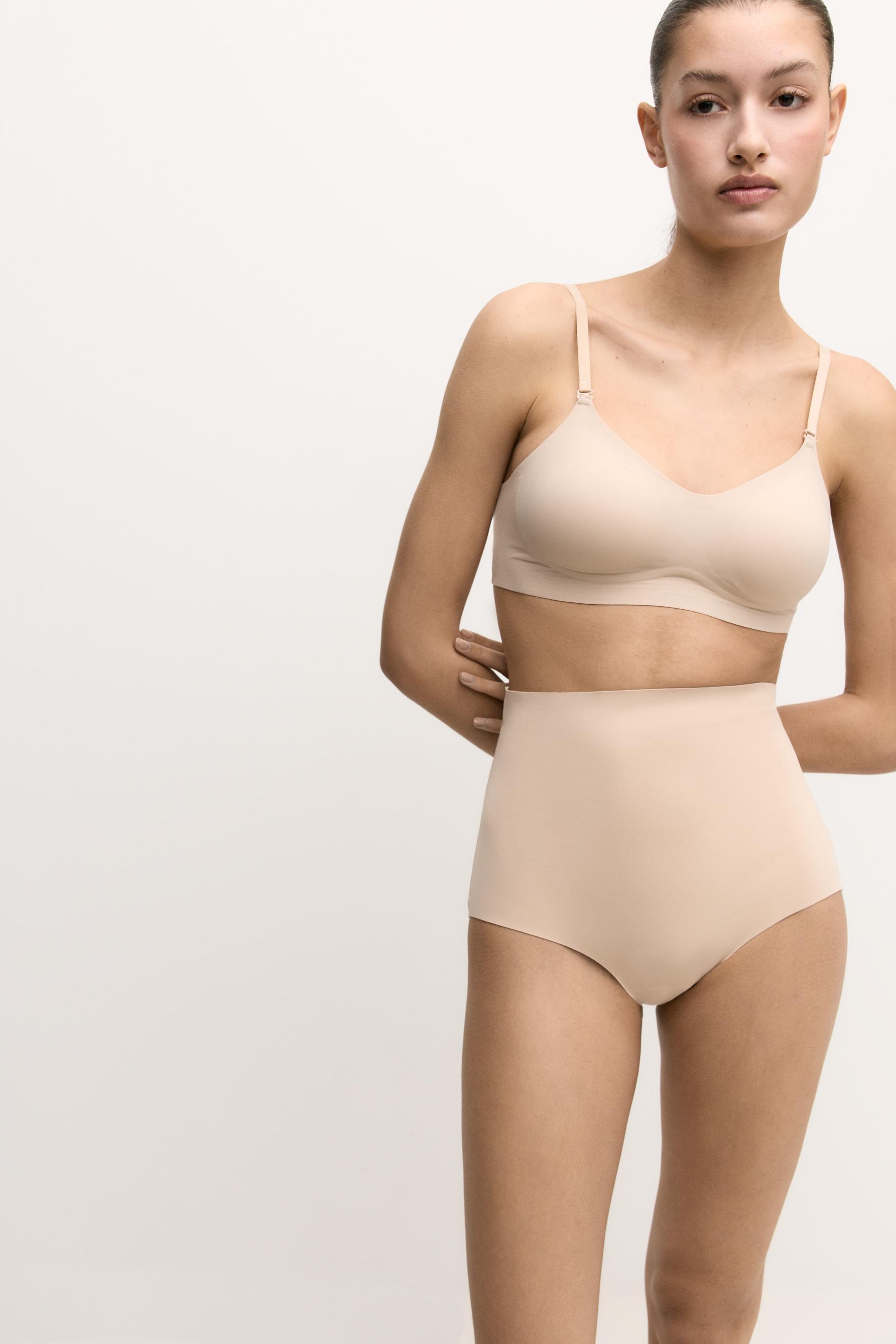 High-waist shaper briefs — ECRU