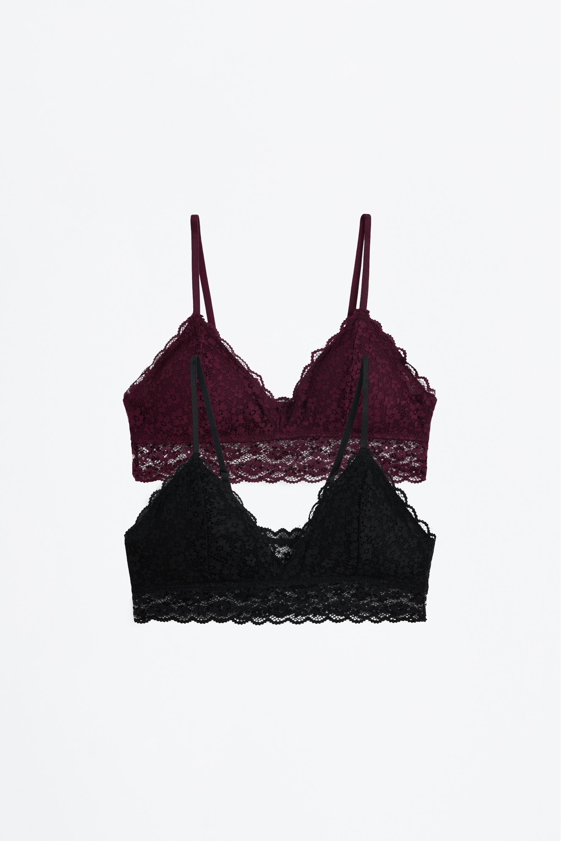 Pack of 2 lace tops — BURGUNDY