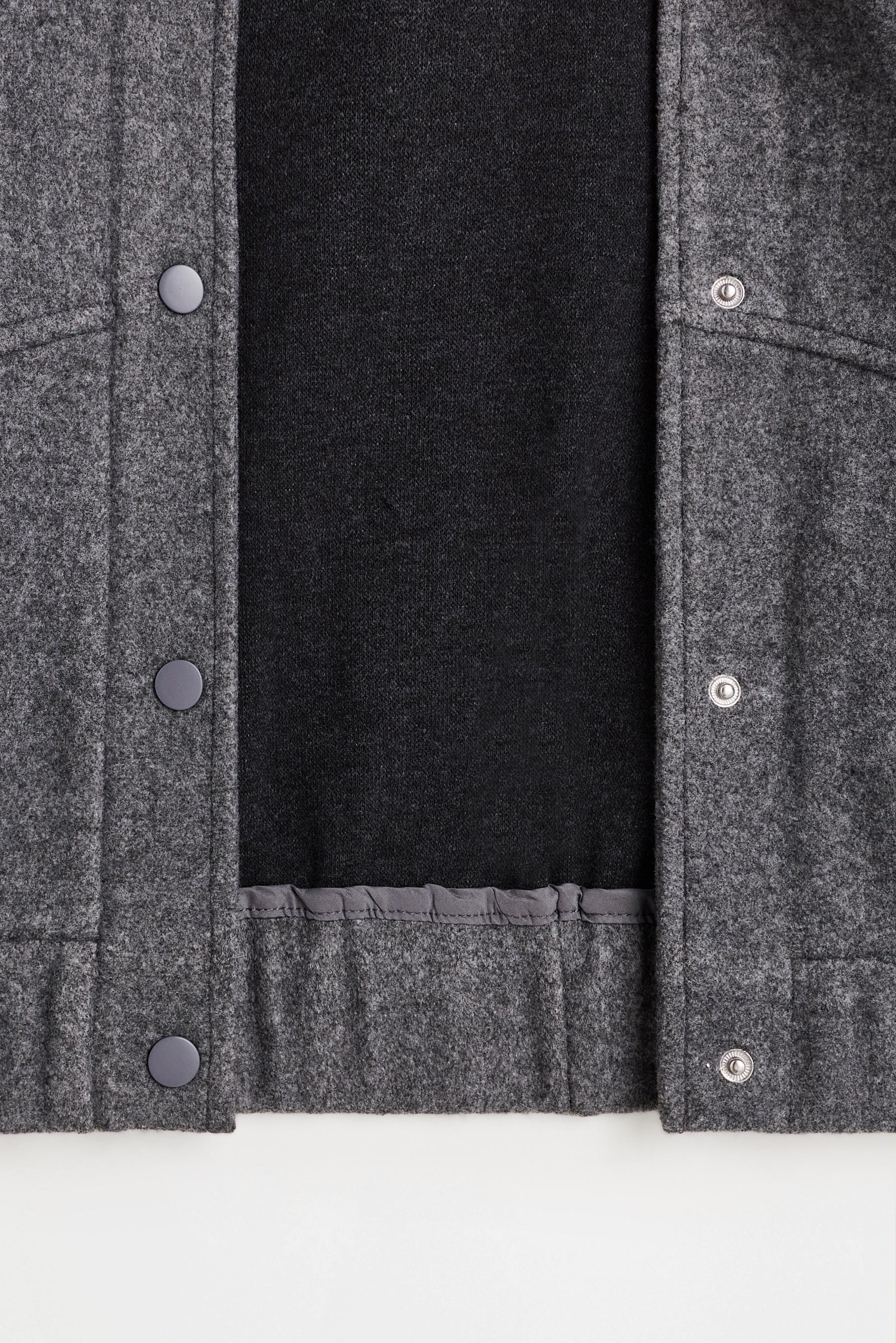 Synthetic wool bomber jacket — DARK GREY