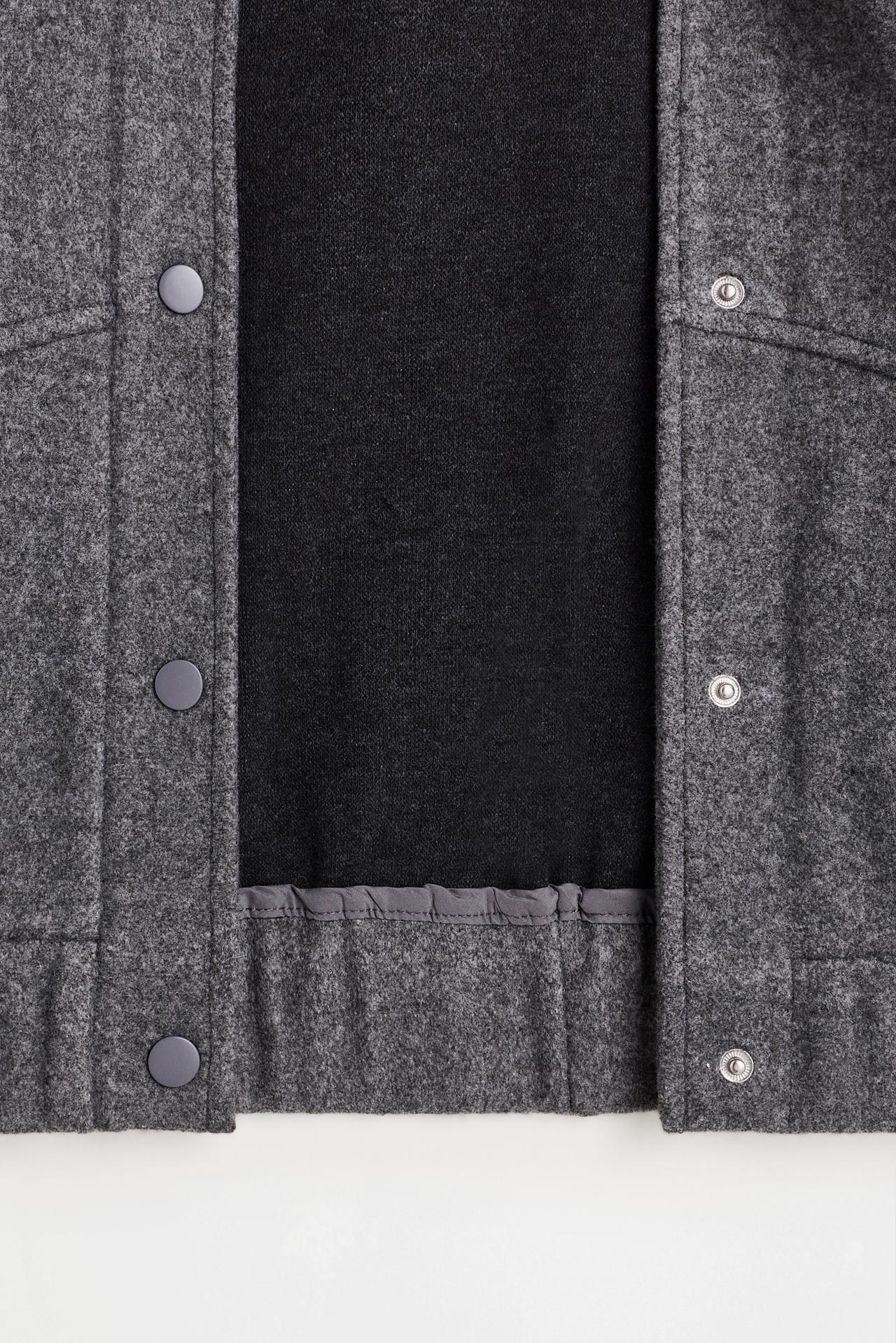 Synthetic wool bomber jacket — DARK GREY