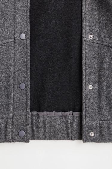 Synthetic wool bomber jacket — DARK GREY 4