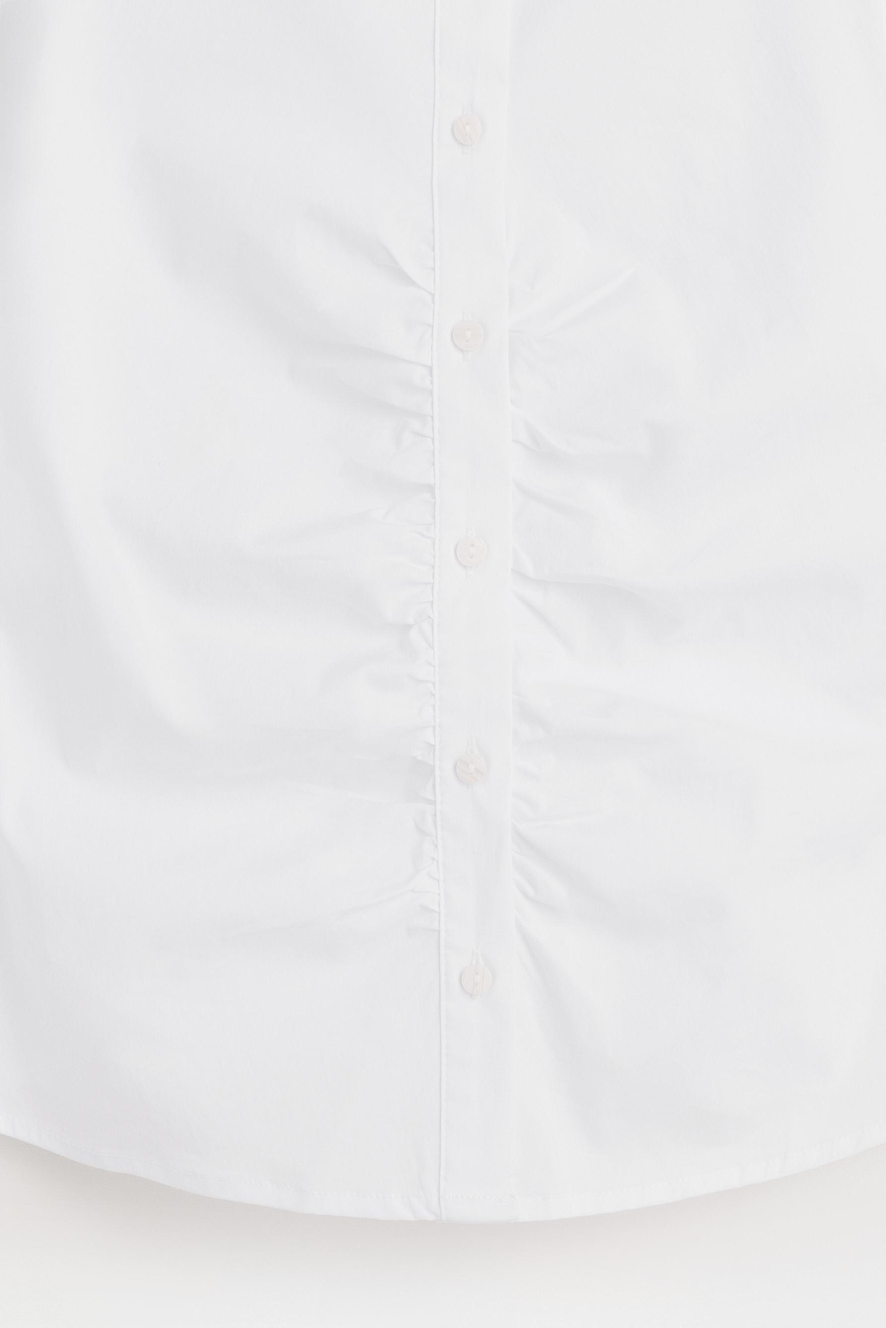 Gathered shirt — WHITE