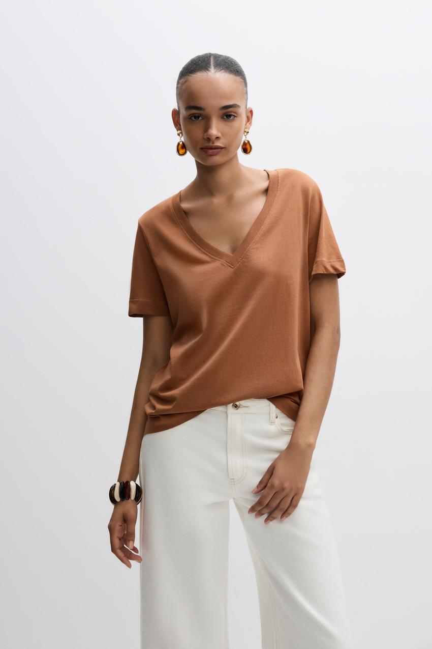 Pack camisetas básicas cuello pico Camisetas ROPA Mujer