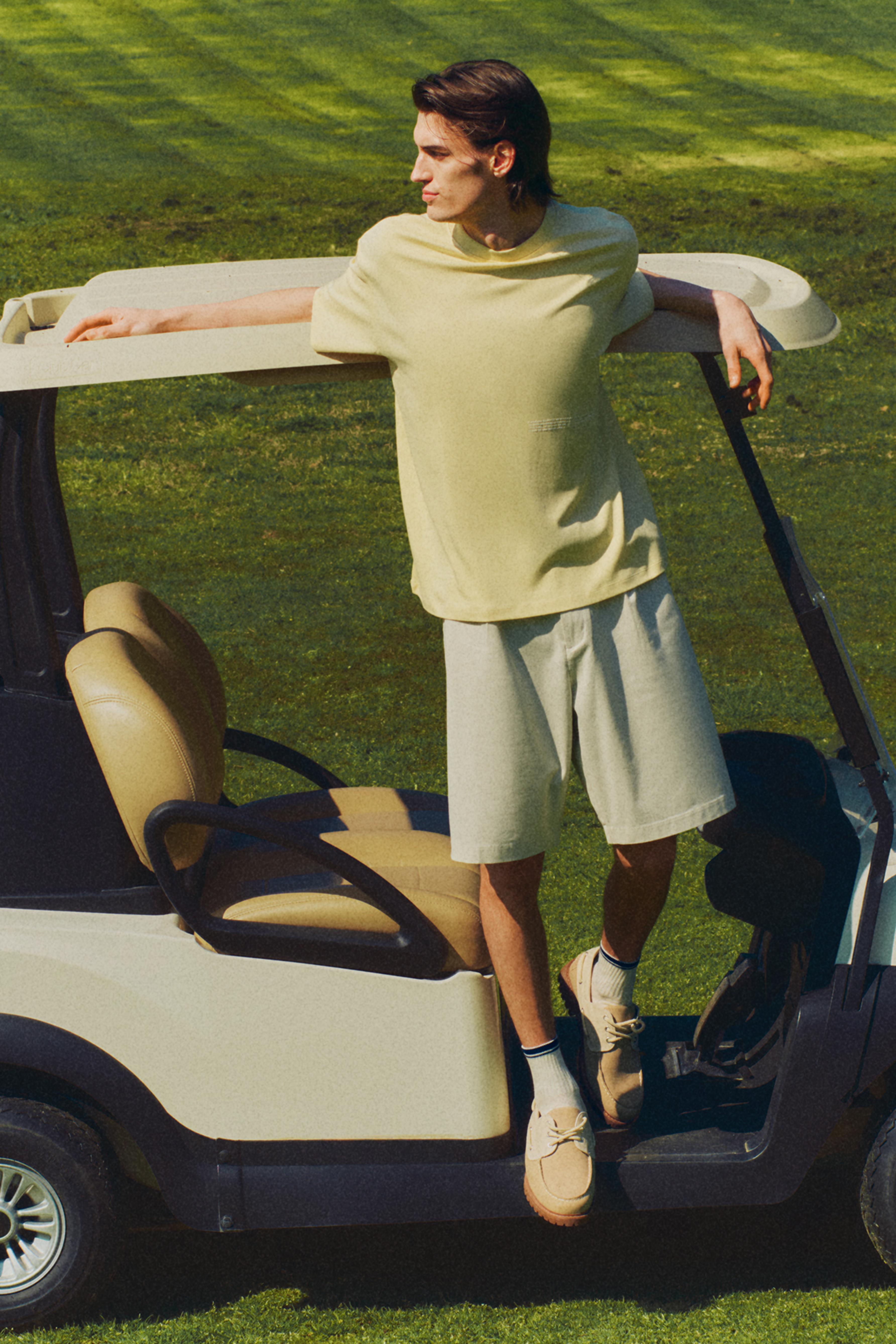 Pleated chino Bermuda shorts — GREY