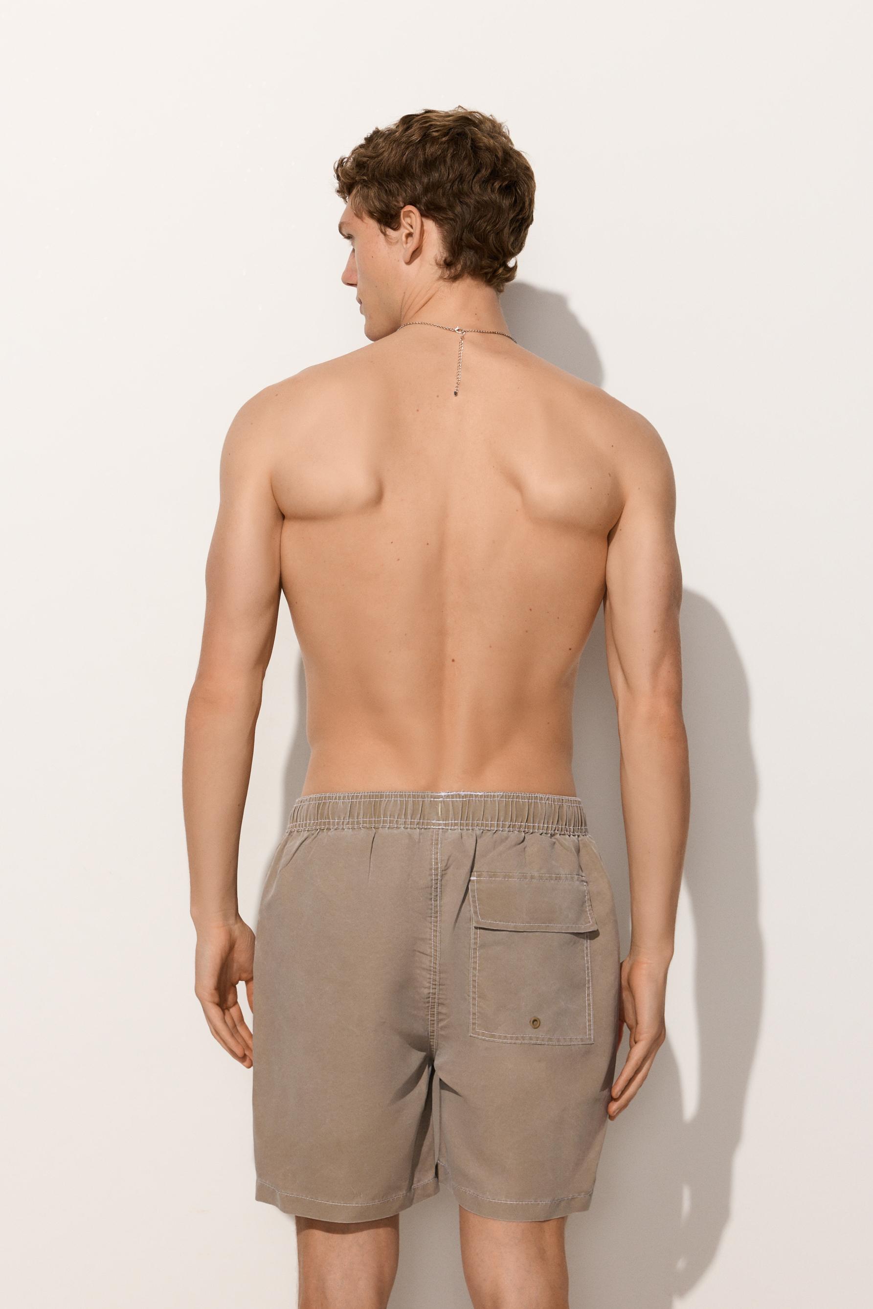 Faded-effect regular swimsuit — MINK