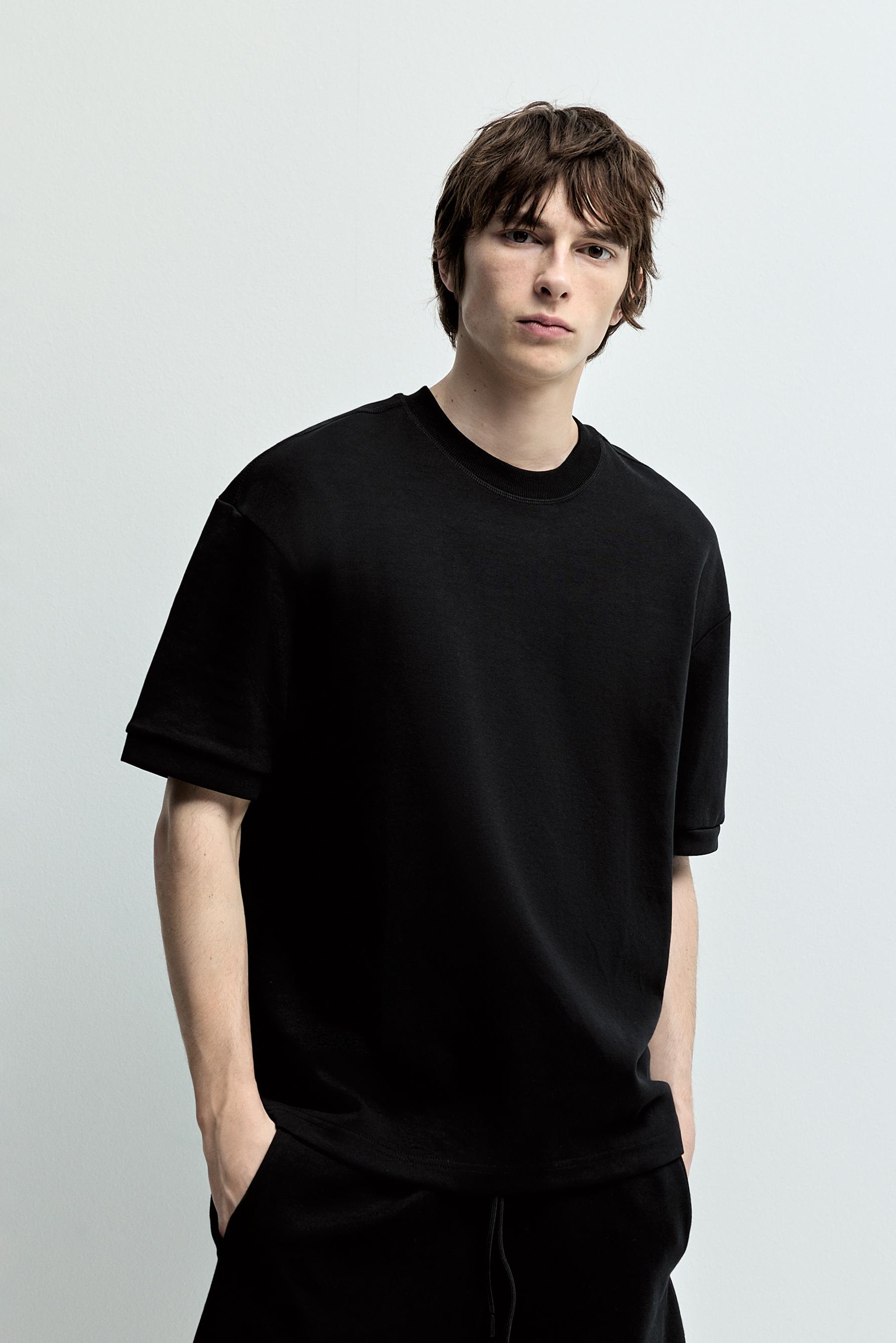 Heavy interlock T-shirt — BLACK