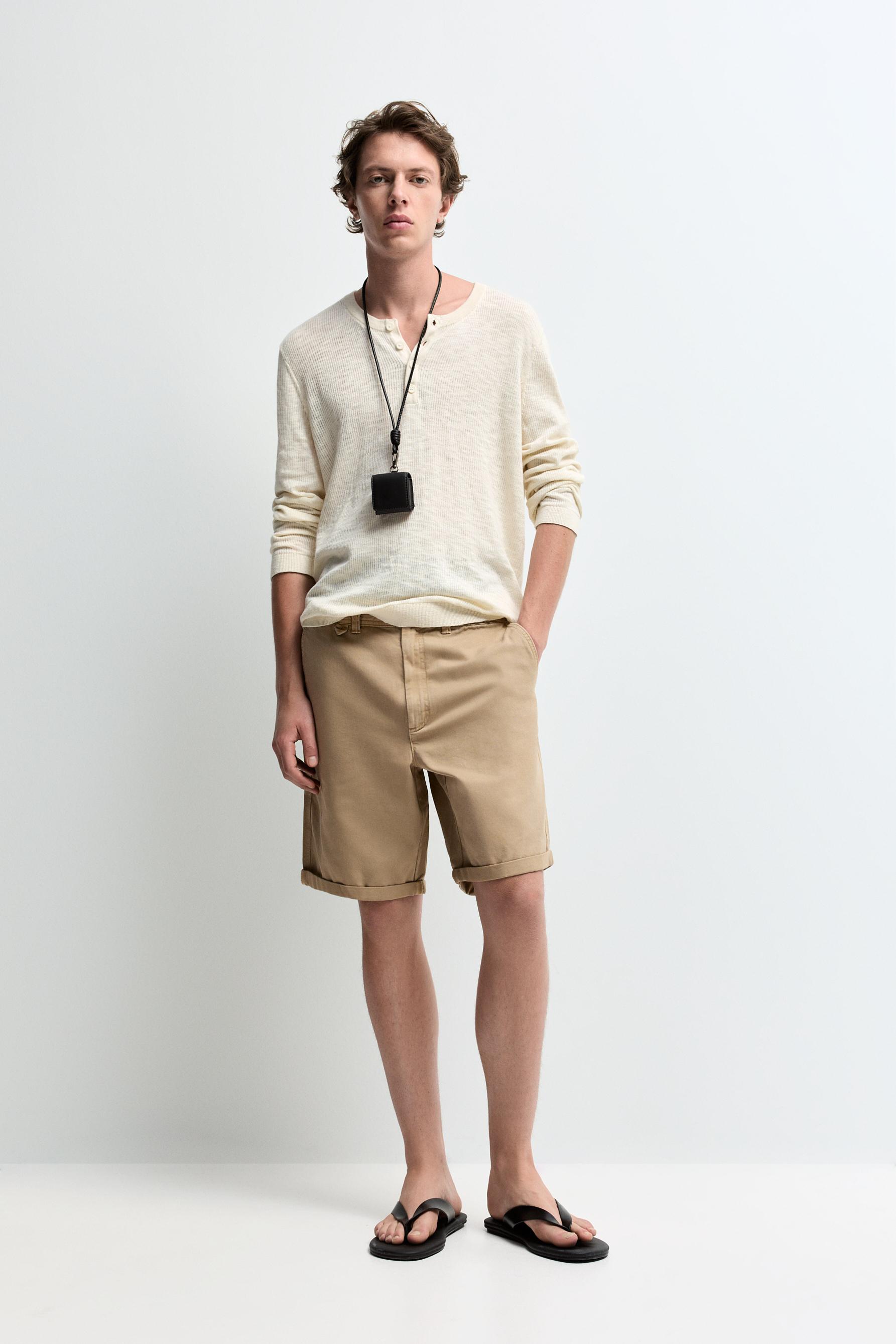 Slim fit Bermuda shorts — DARK OCHRE