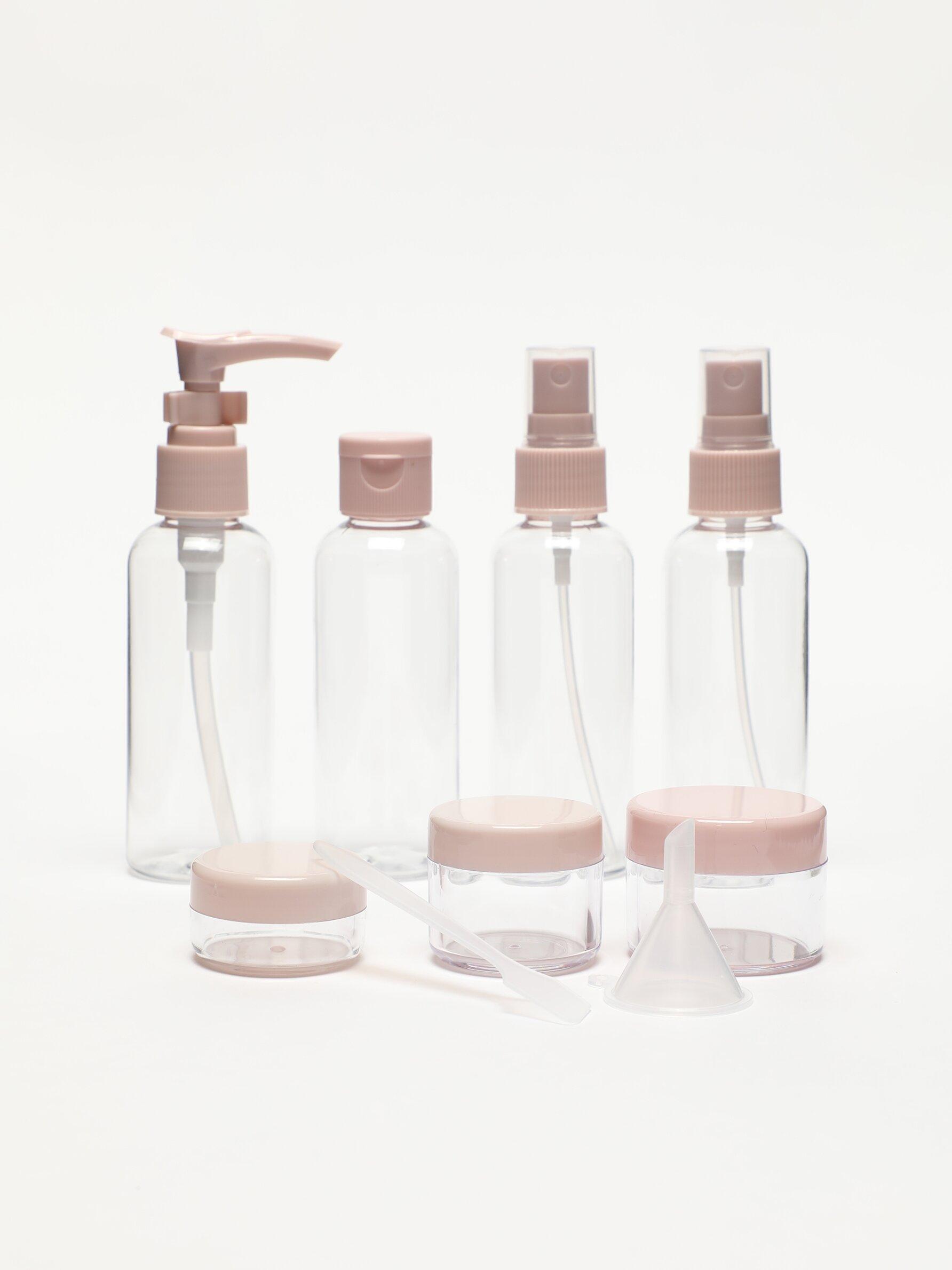 7-piece reusable travel bottle set — PINK