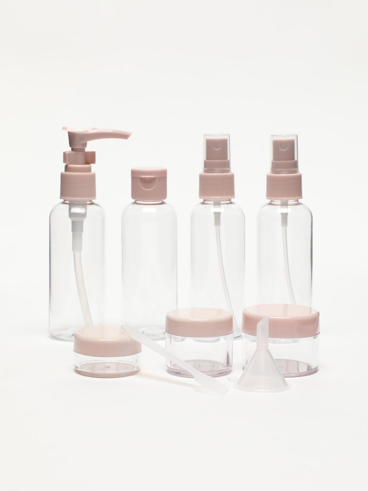 7-piece reusable travel bottle set — PINK