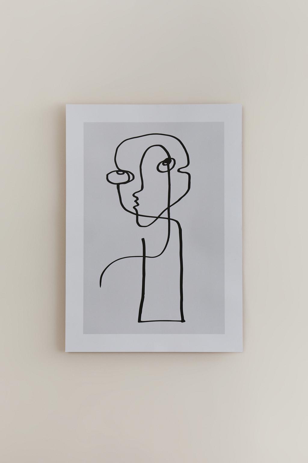 Pòster Line Face de POSTERY (50 x 70 cm)
