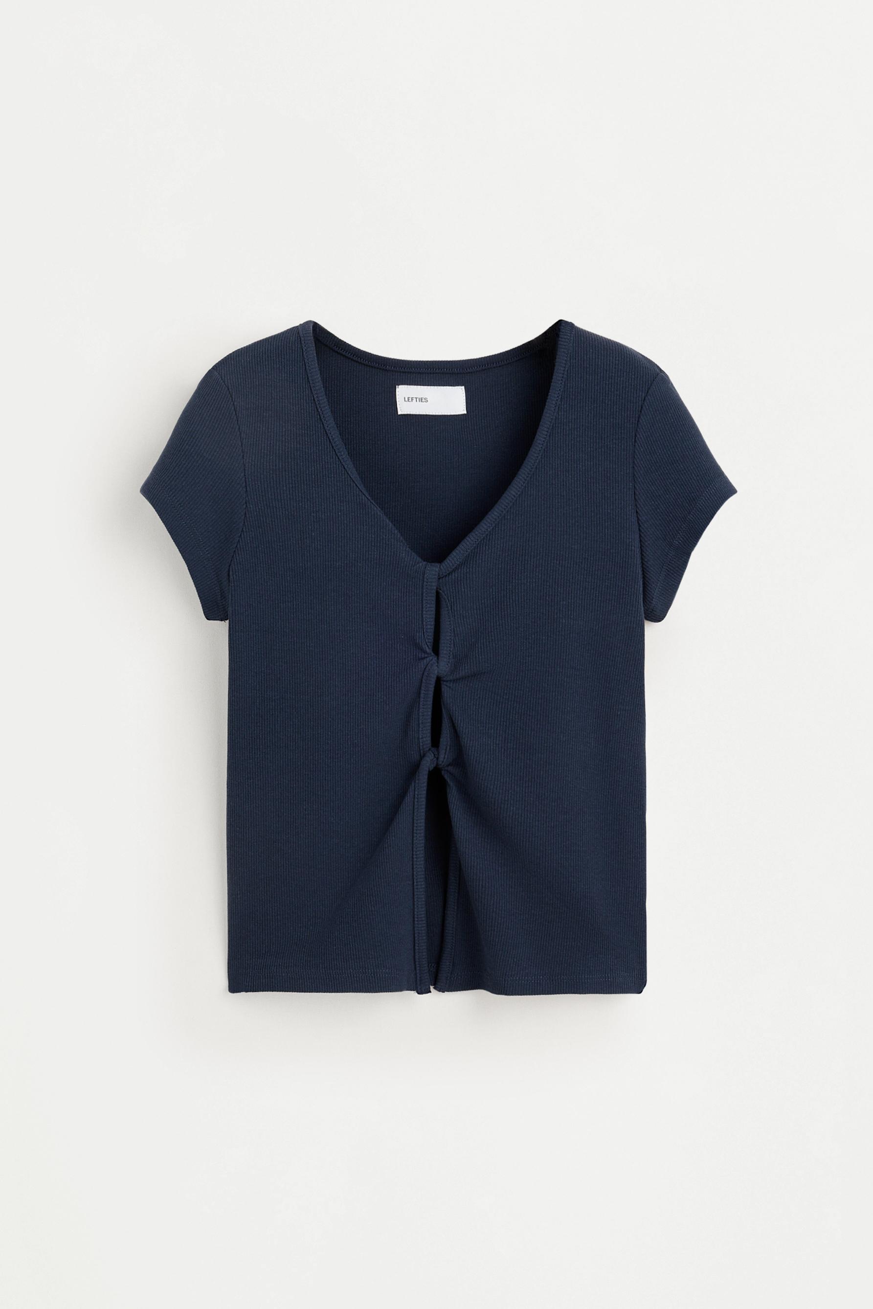 Ribbed cut-out top — NAVY