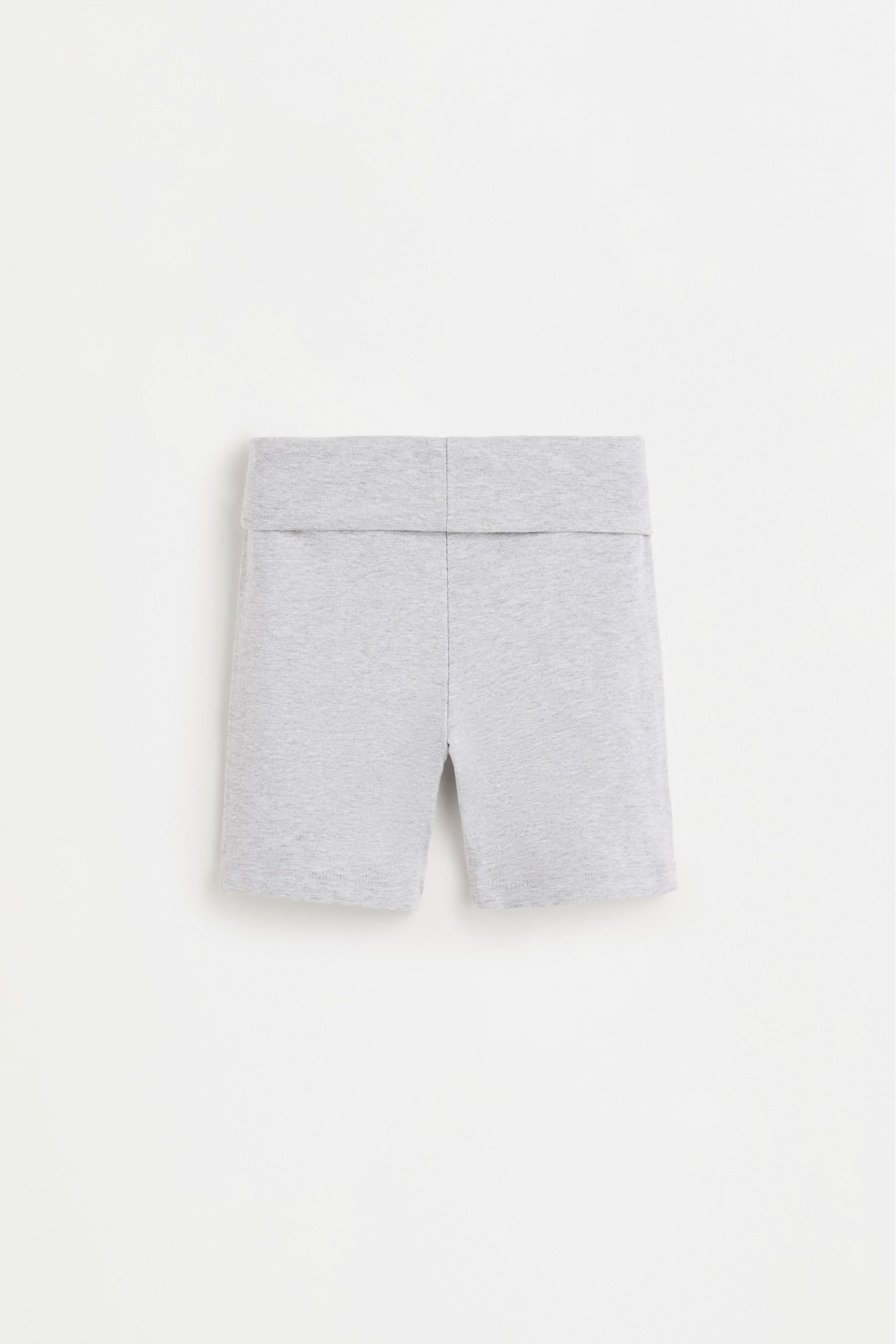 Cycling leggings with fold-over waist — PALE GREY