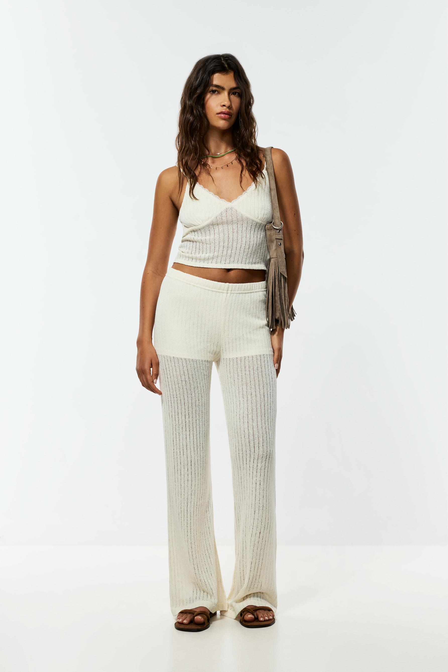 Rustic knit trousers — ECRU