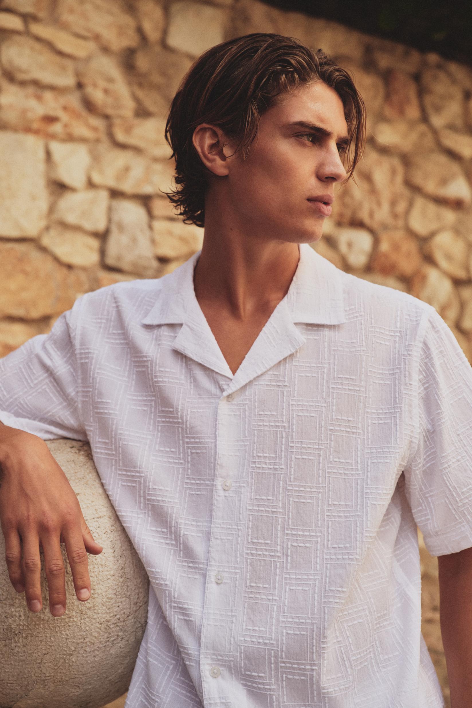 Rustic short sleeve shirt — WHITE