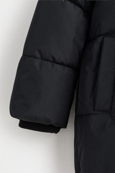 Hooded quilted coat — BLACK 5