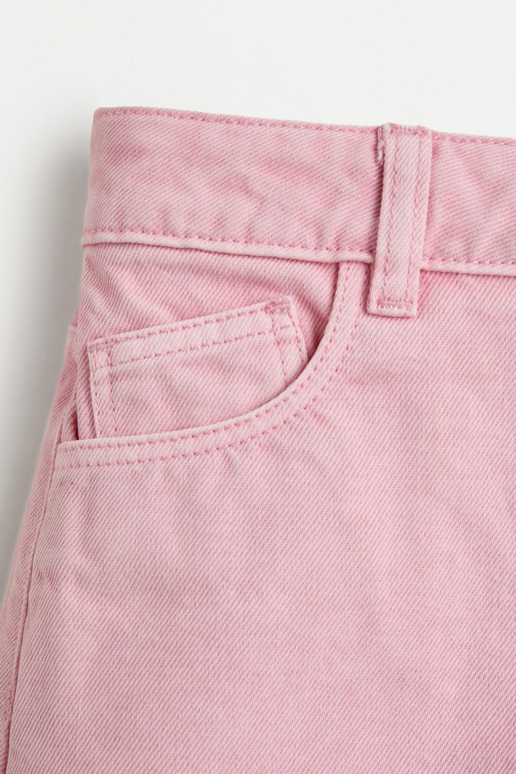 Frayed denim shorts — BUBBLEGUM PINK