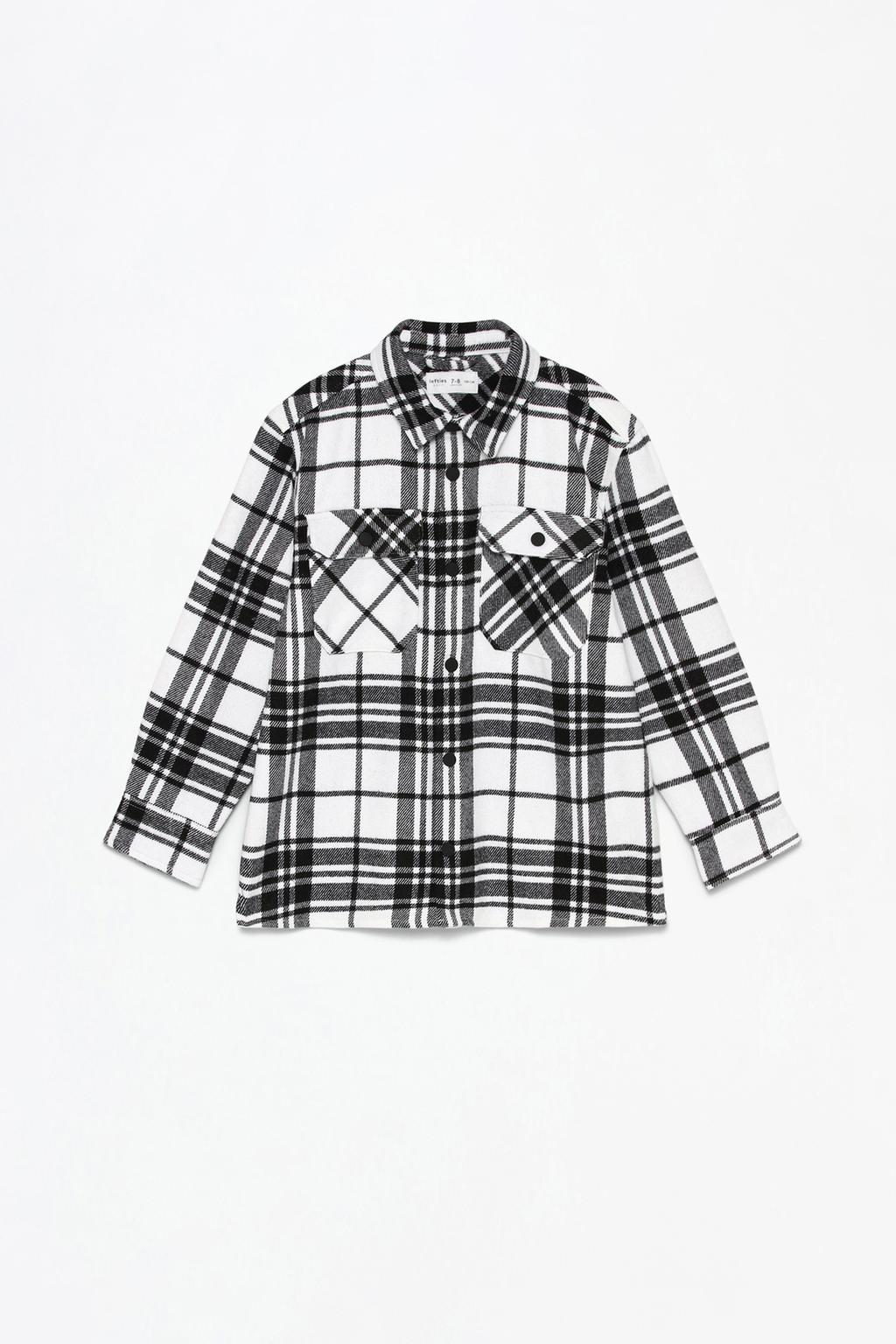 Flannel overshirt with large check detail