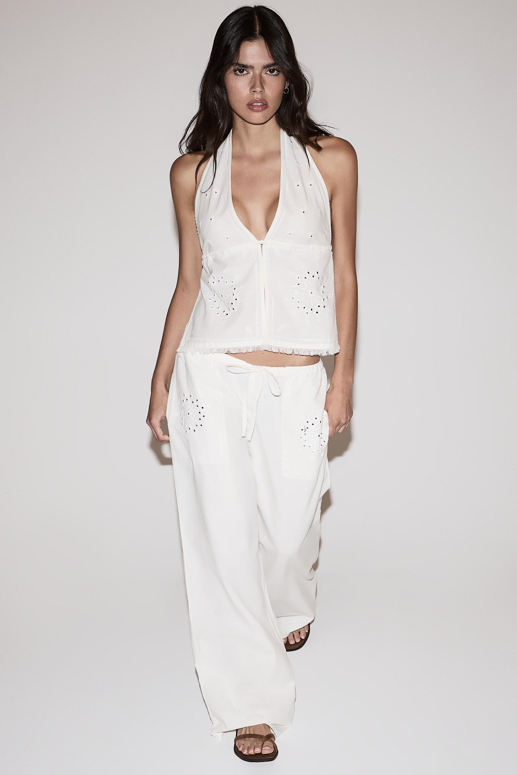 Mirror detail trousers — OFF WHITE