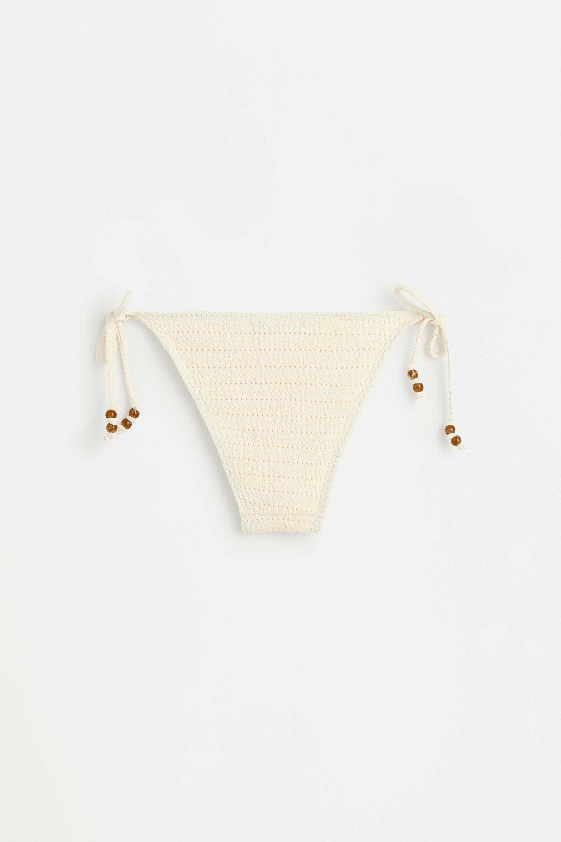 Beaded bikini bottom — WHITE