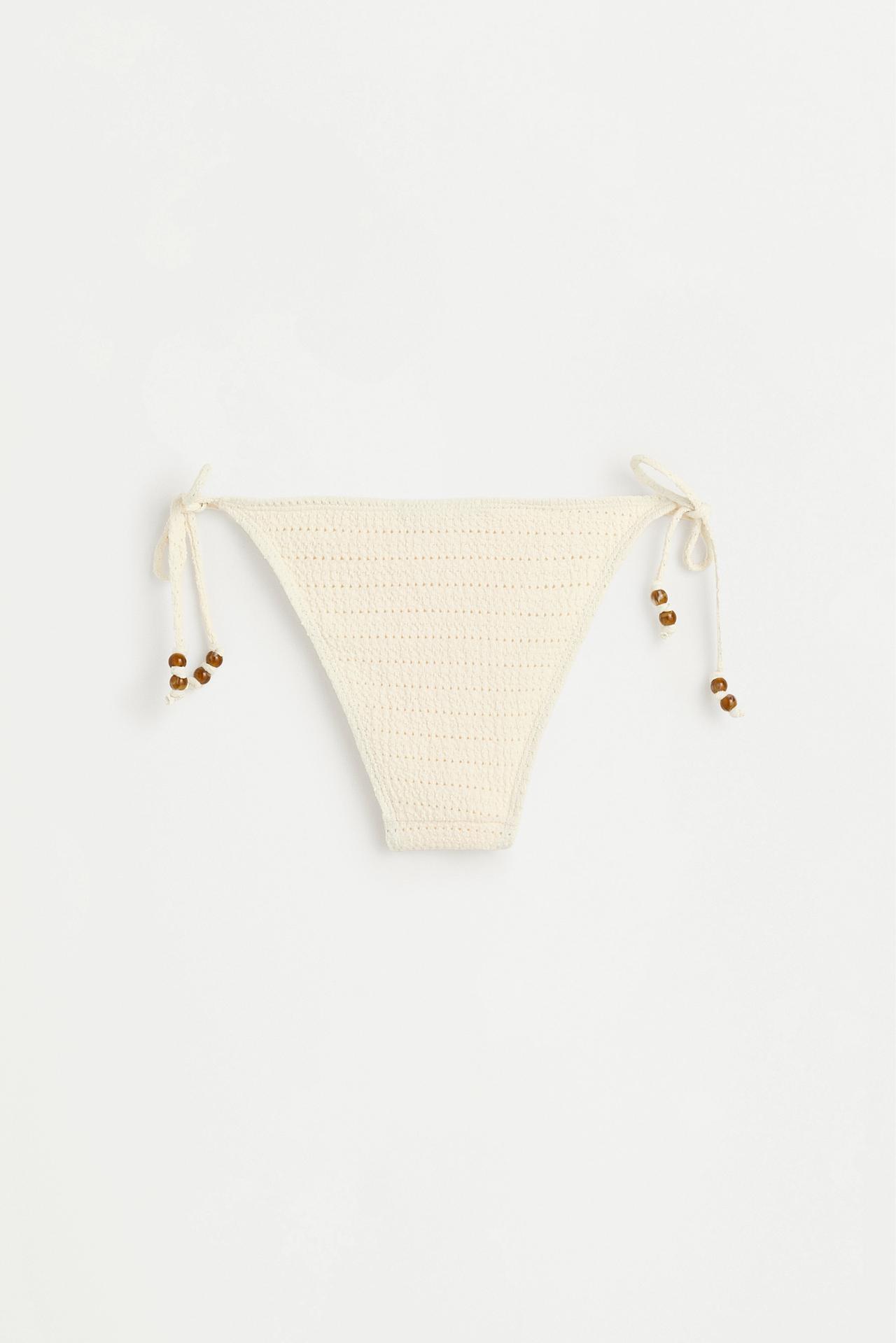 Beaded bikini bottom — WHITE