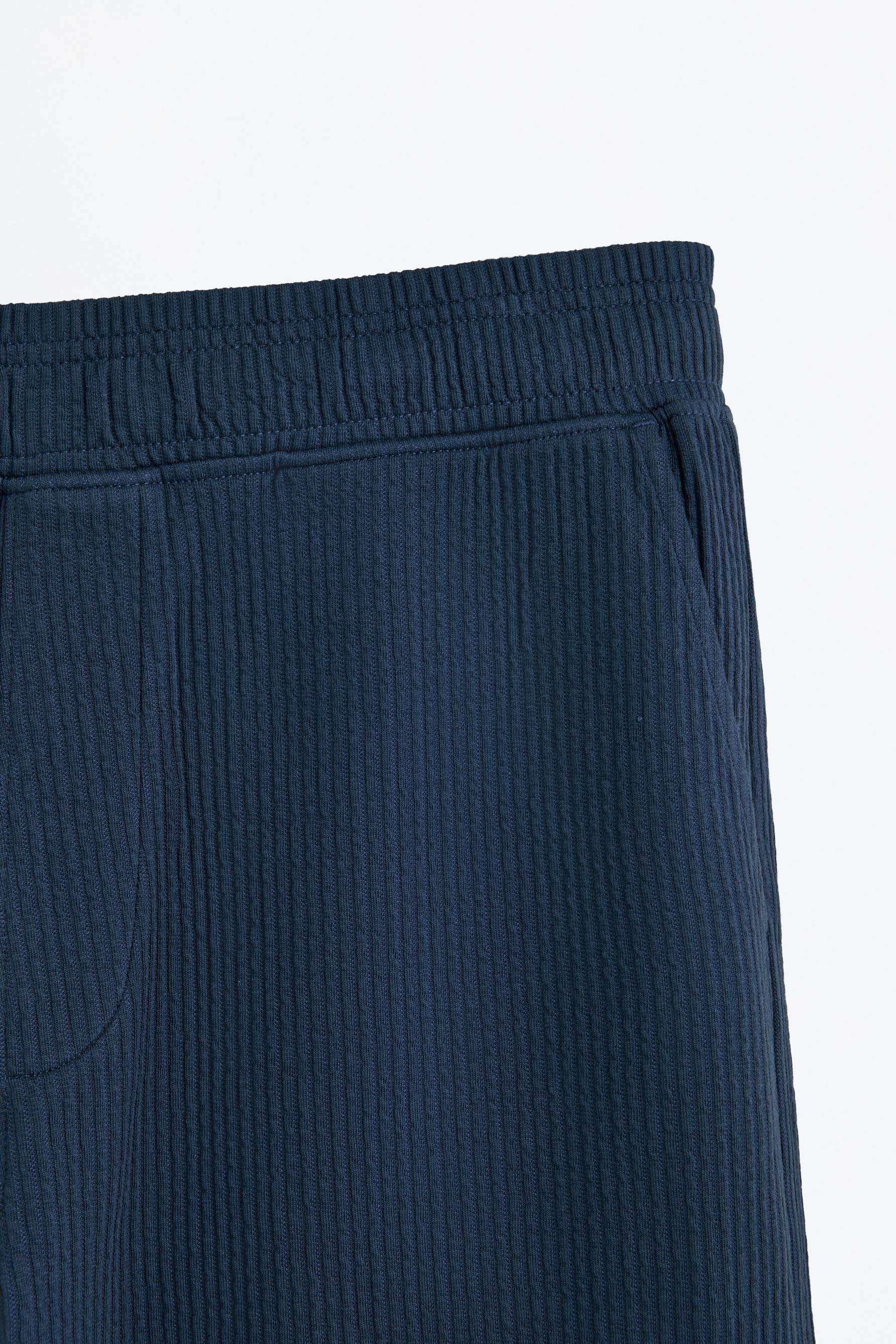 Textured tracksuit Bermuda shorts — OCEAN BLUE