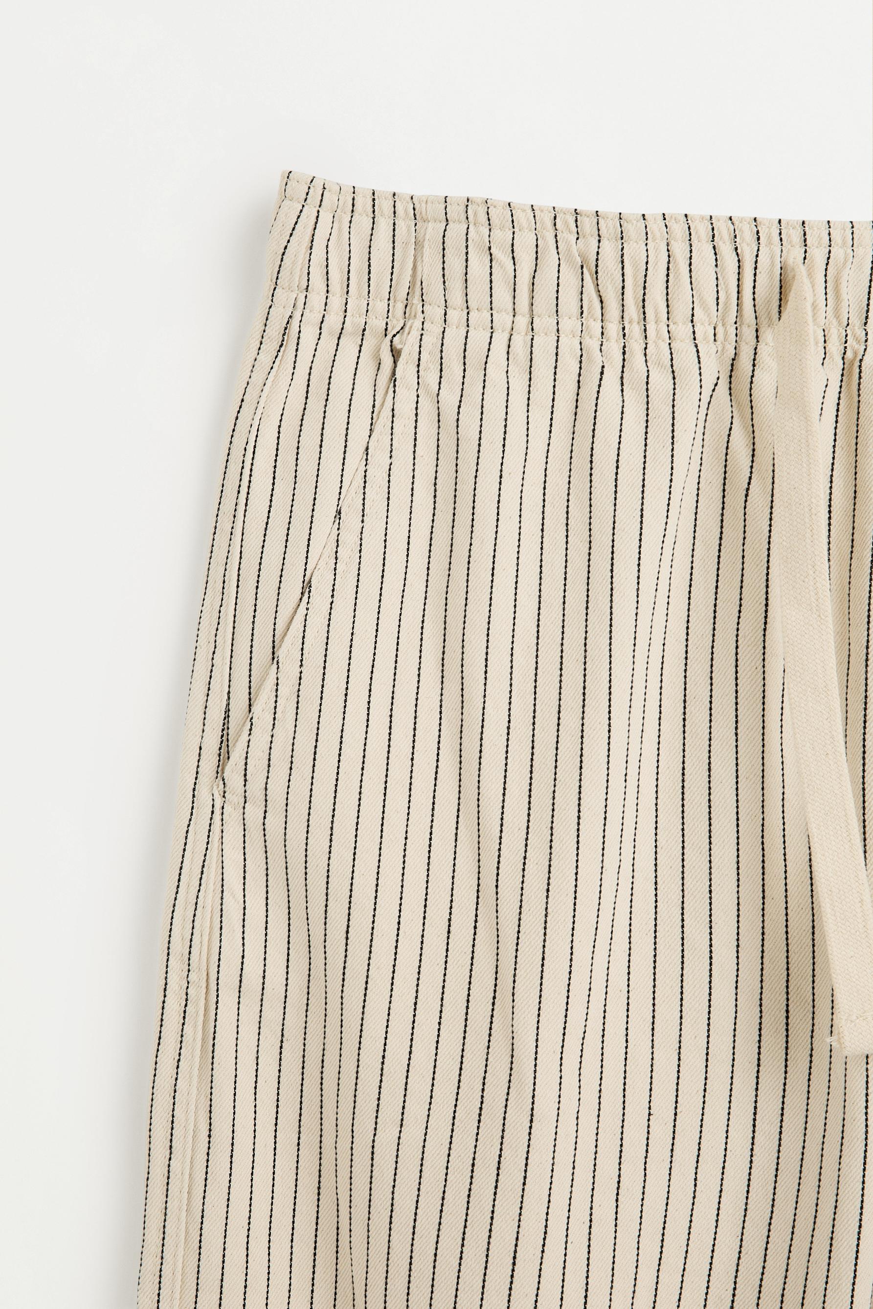 Striped baggy jogger jeans — ECRU/NAVY
