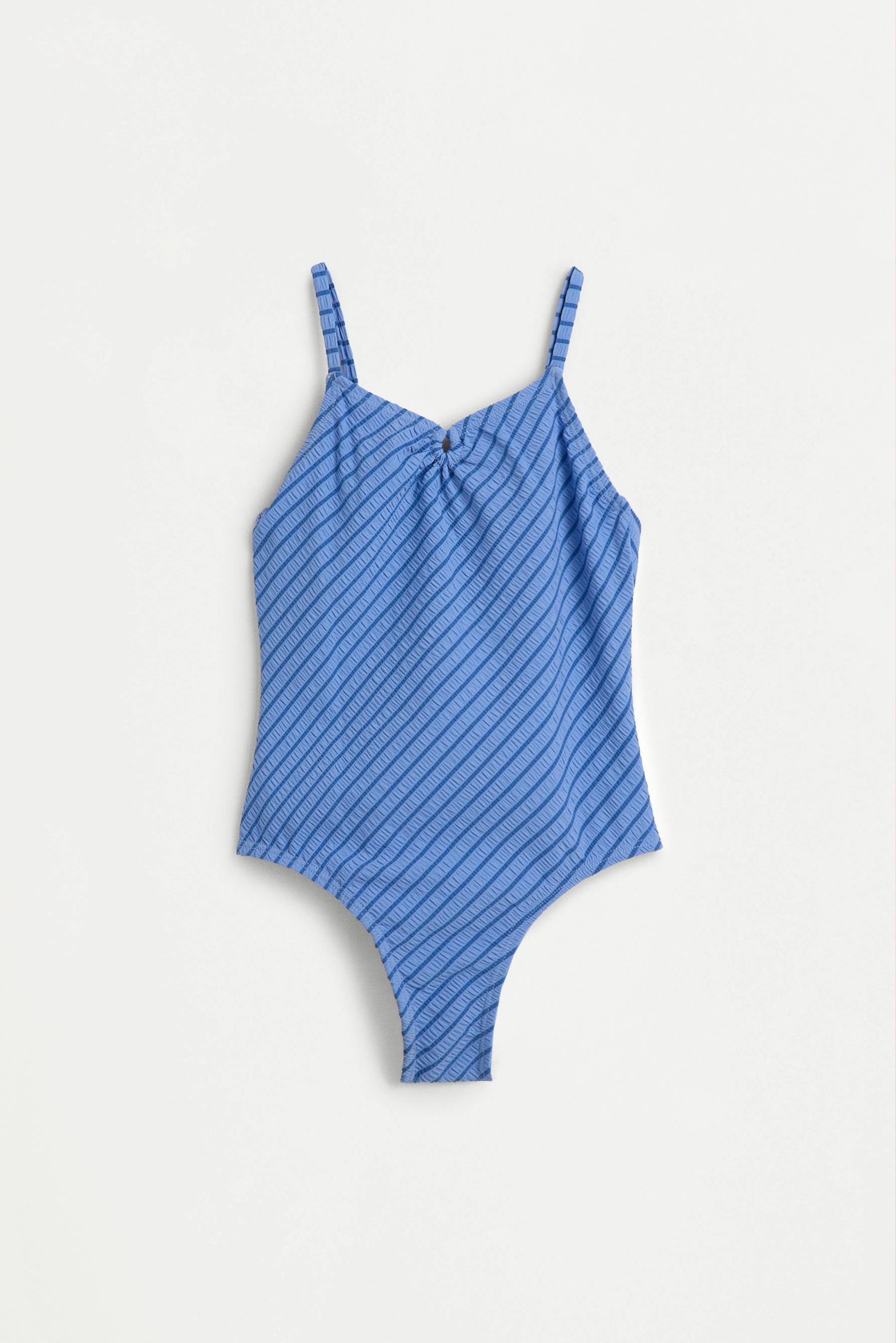 Girl's Striped Swimsuit — BLUE