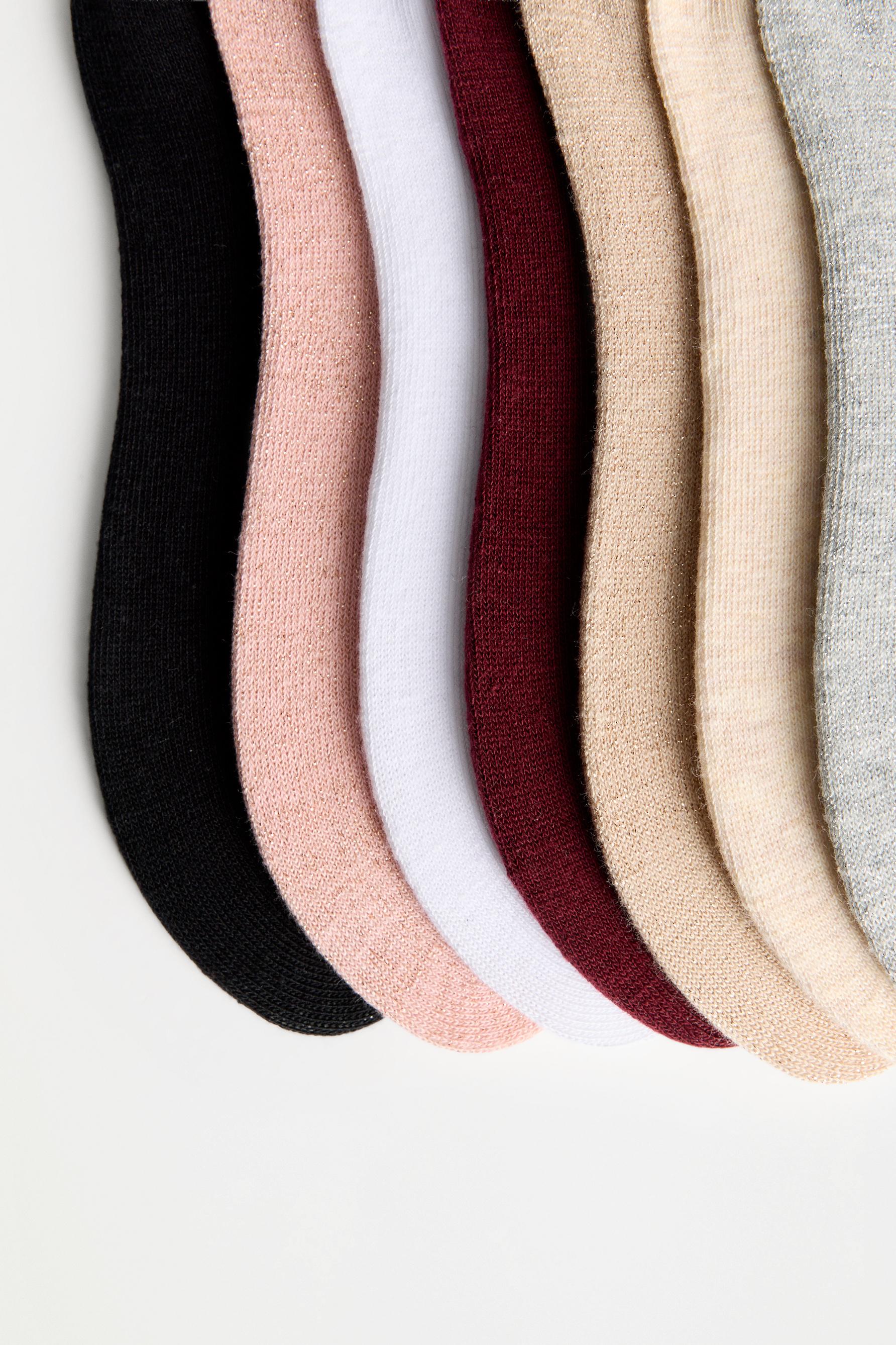 7-Pack of contrast ankle socks — PINK