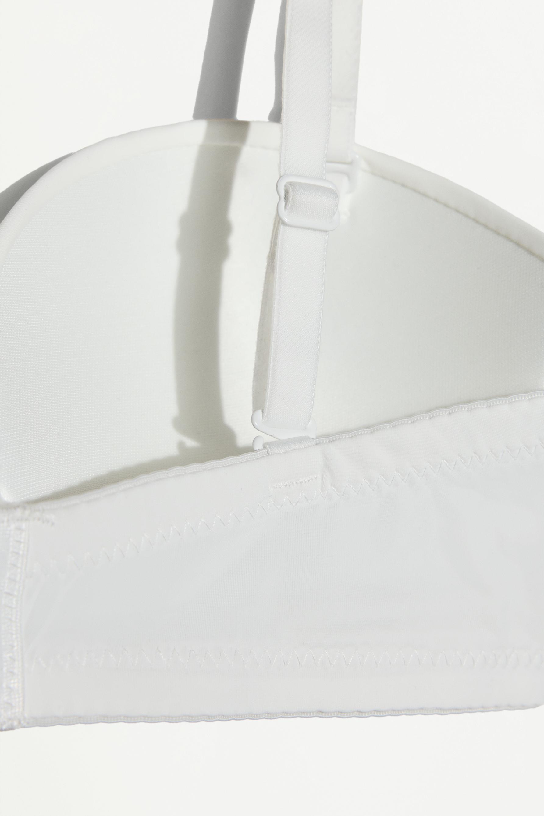 Plunge bandeau bra — WHITE