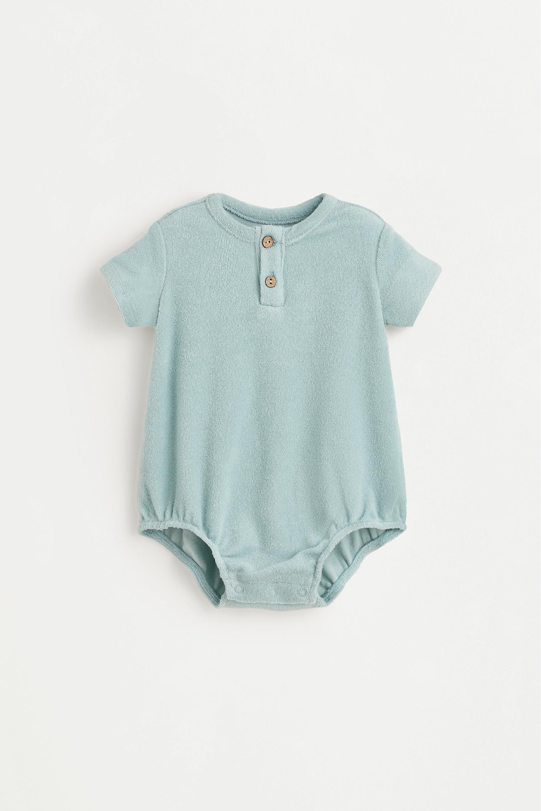 Terry fabric romper — TURQUOISE