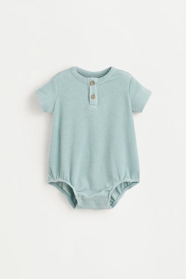 Terry fabric romper — TURQUOISE 1