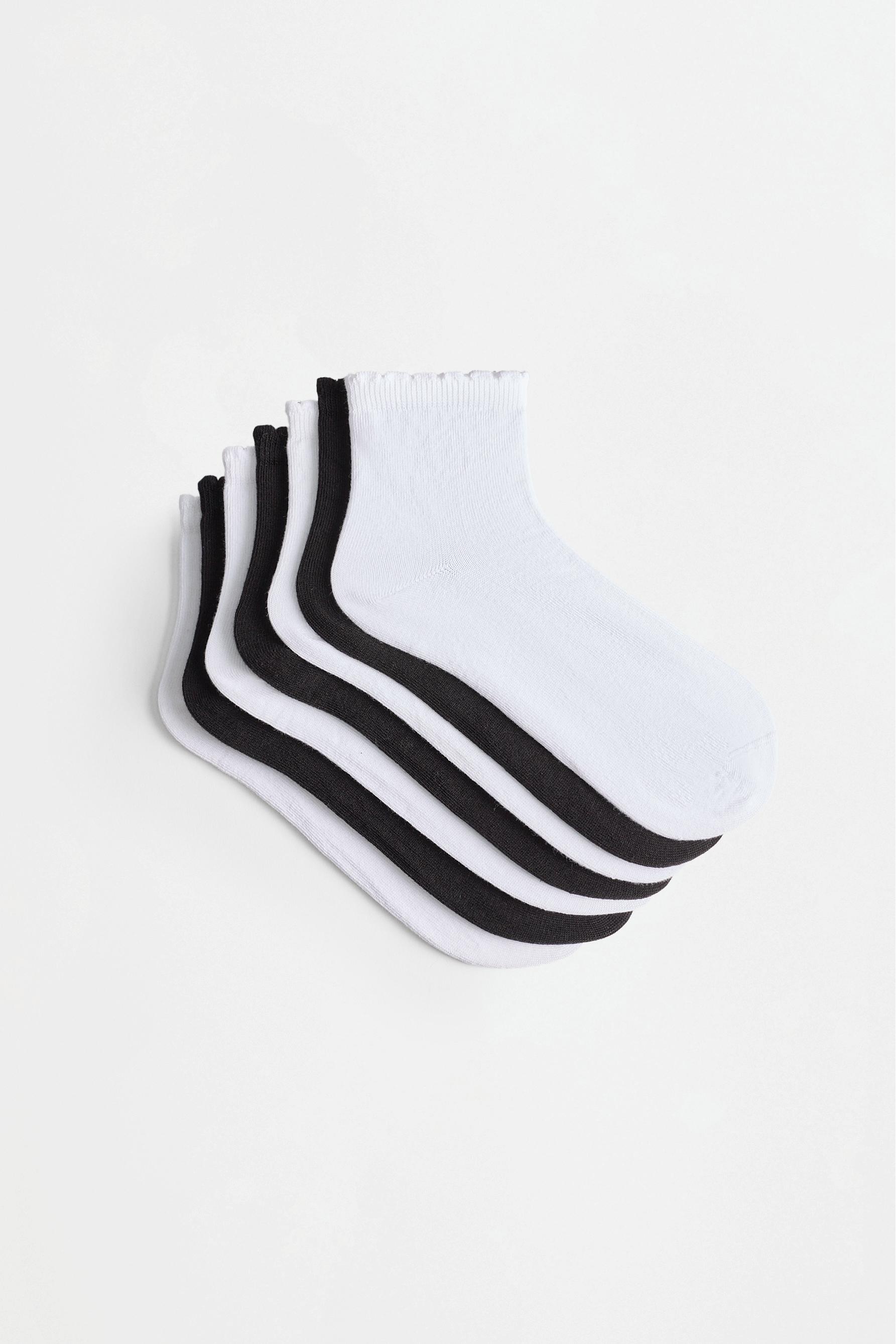 Ankle socks (7-pack) — WHITE/BLACK