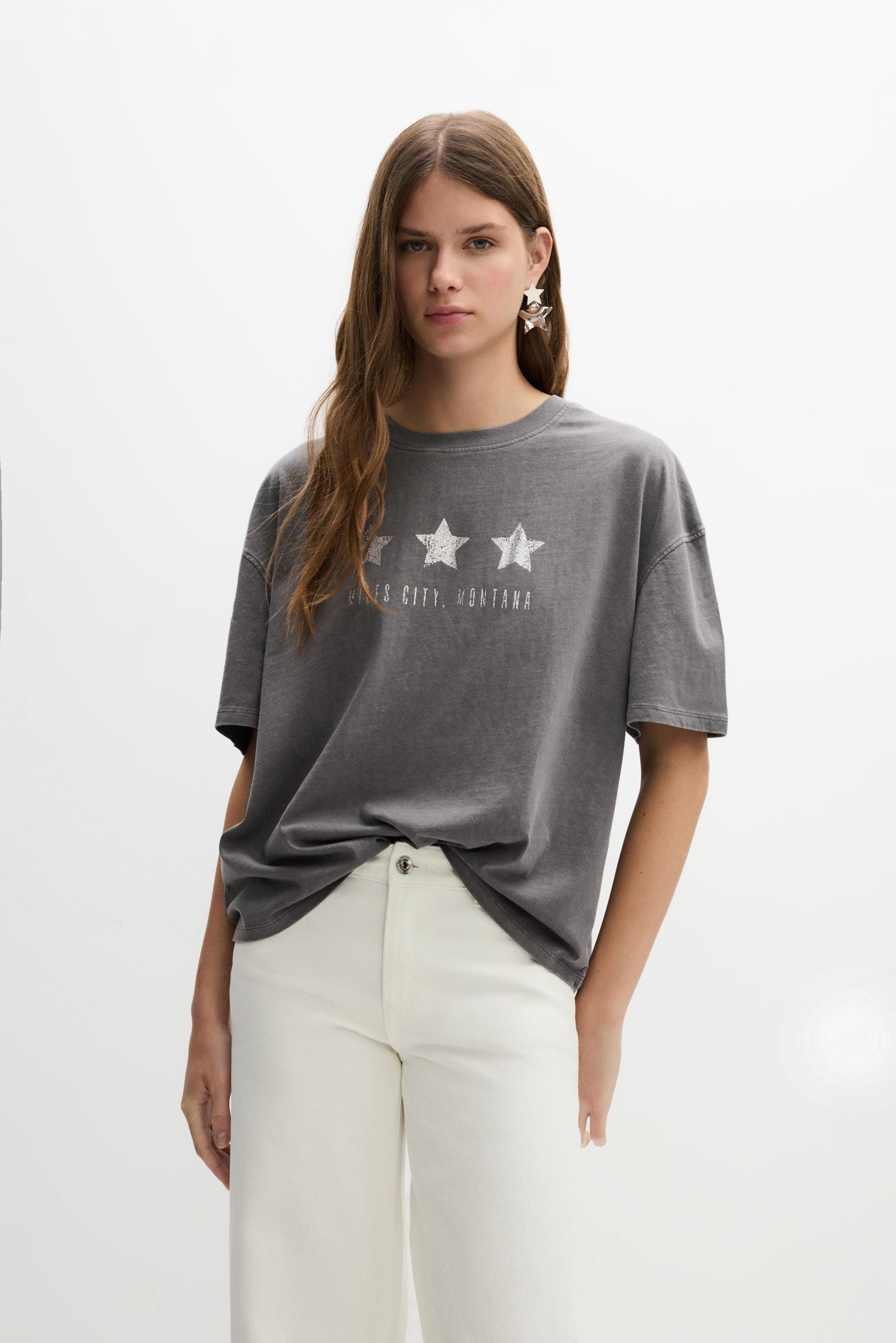 Camiseta estampado brillo