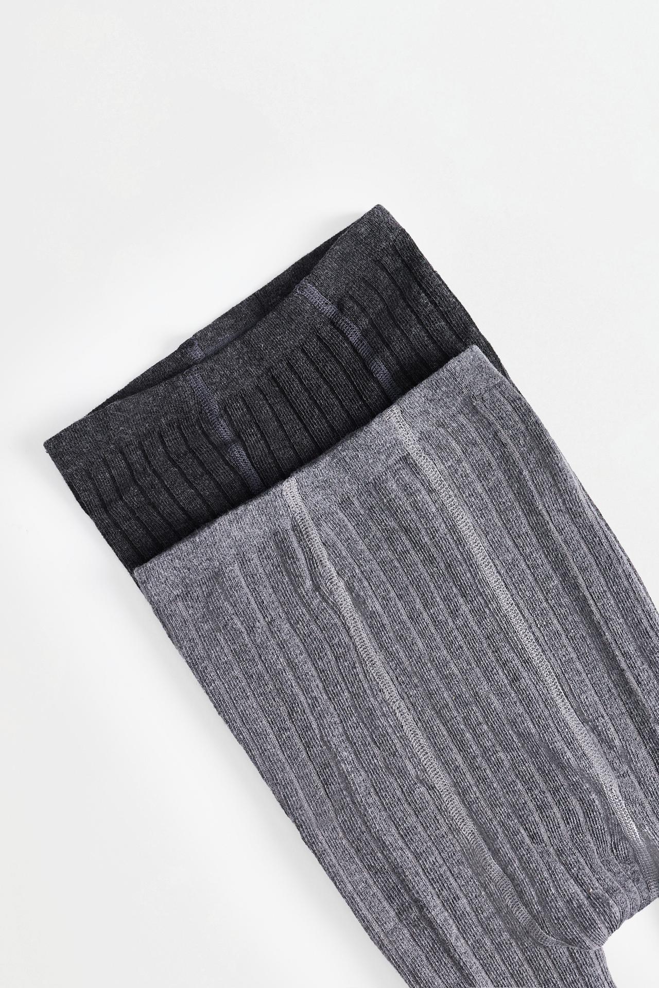 2-pack of ribbed tights — GREY MARL