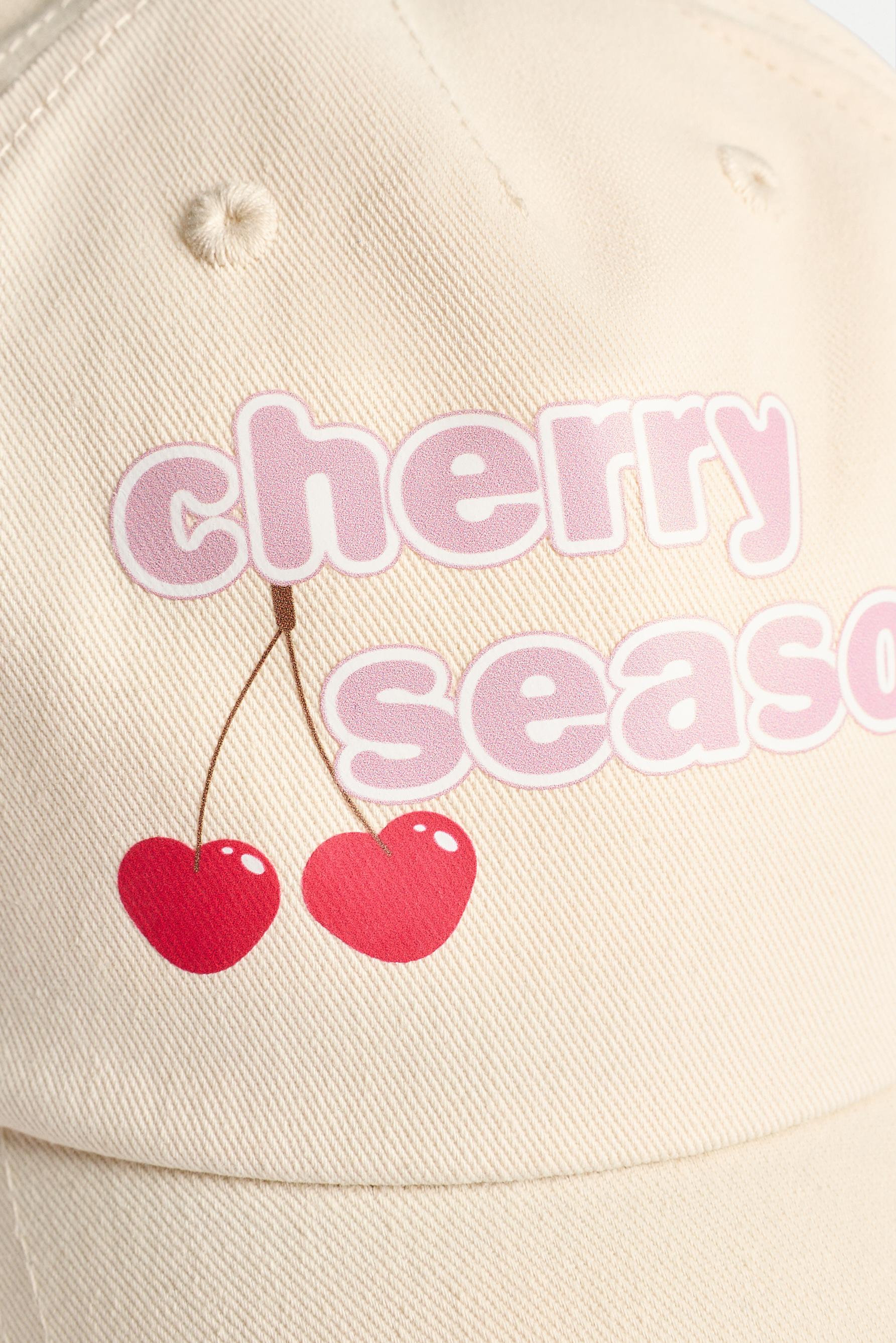 Cherry cap — WHITE/RED (alternate view)