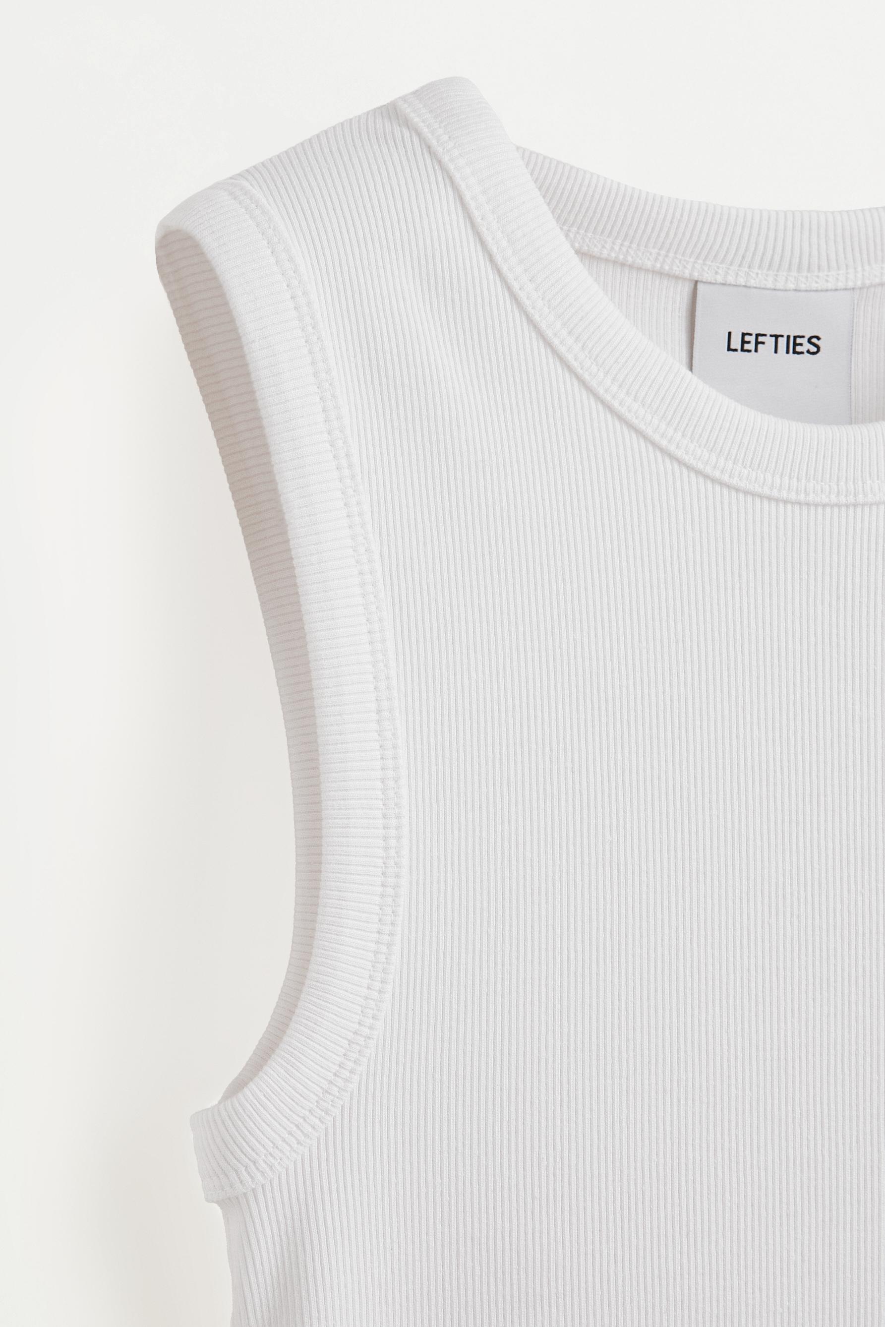 Ribbed racerback top — WHITE